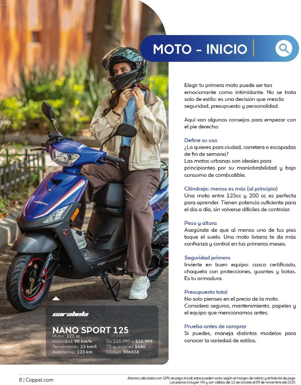 Nuevas ofertas de Coppel válidas en toda la República Mexicana desde el 01.10.2025. ¡Encuentra las mejores ofertas en Coppel - Catálogo Motos! | Página: 8 | Productos: Guantes, Té