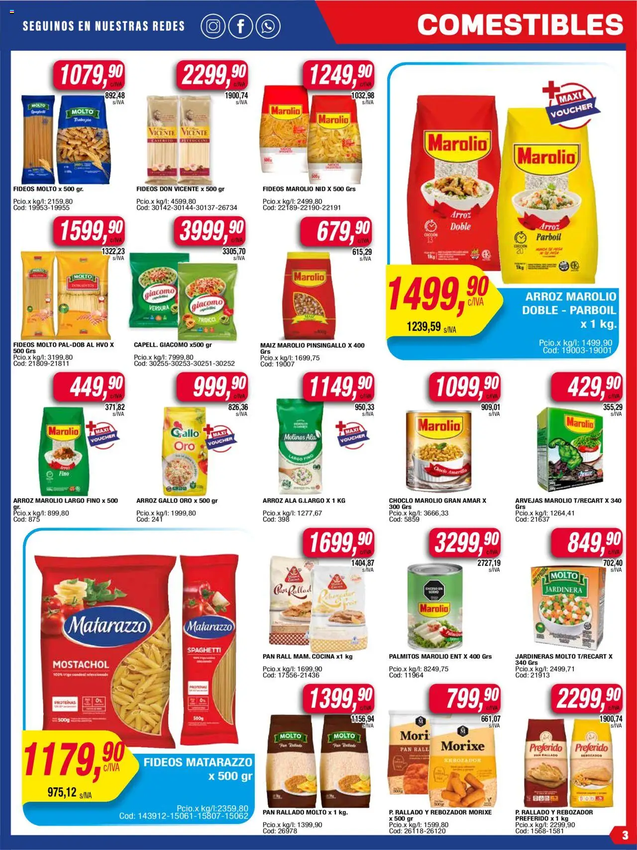Maxiconsumo ofertas │ válido desde el 11.08.2025 | Página: 3 | Productos: Choclo, Arroz, Fideos, Cava