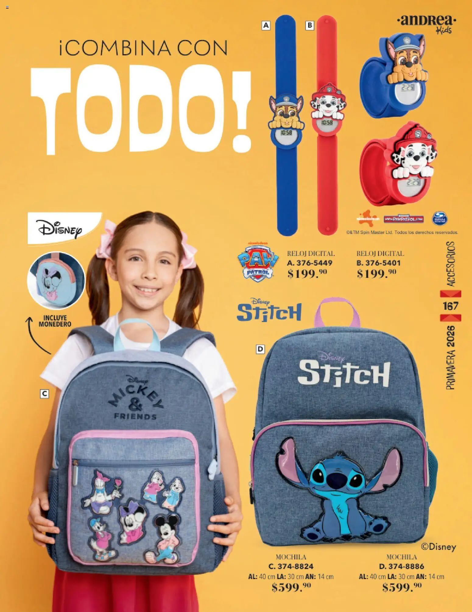 Nuevas ofertas de Andrea válidas en toda la República Mexicana desde el 25.01.2026. ¡Encuentra las mejores ofertas en Andrea catálogo Infantil! | Página: 123 | Productos: Monedero, Mochila, Reloj