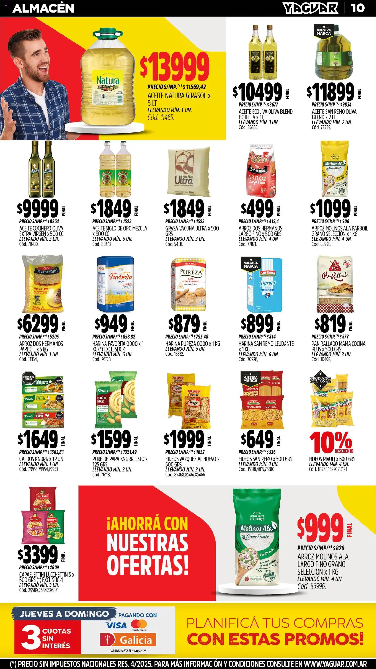 Yaguar - Jujuy │ válido desde el 27.10.2025 | Página: 10 | Productos: Cocina, Harina, Oliva, Arroz