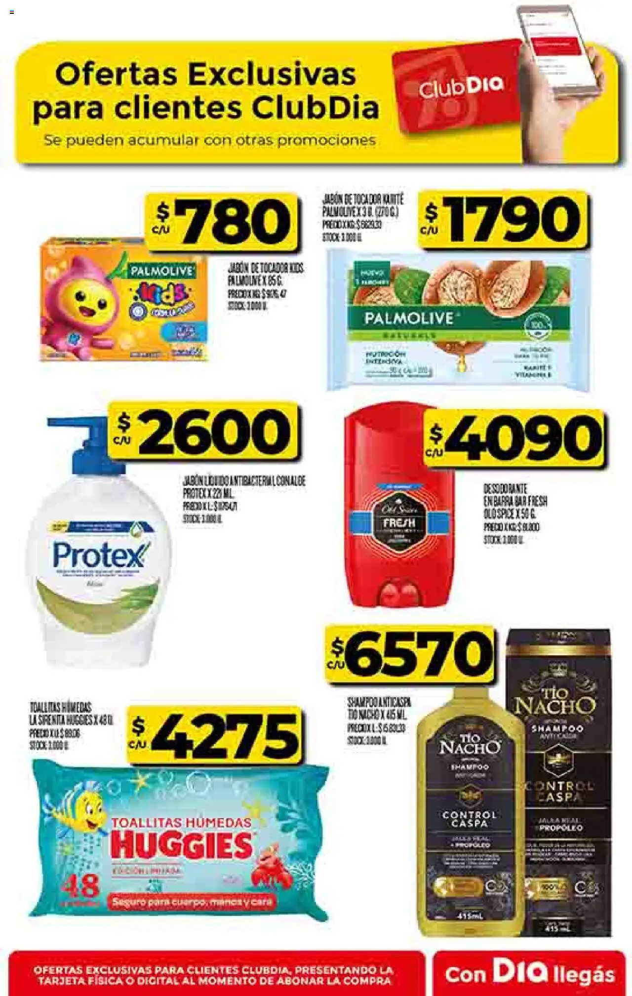 Supermercado DIA Ofertas │ válido desde el 27.08.2025 | Página: 51 | Productos: Shampoo, Toallitas húmedas, Jabón, Desodorante