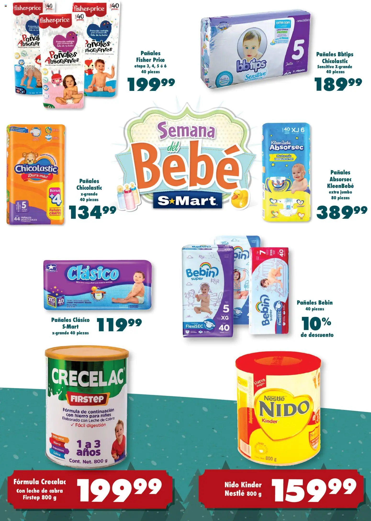 Nuevas ofertas de S-Mart válidas en toda la República Mexicana desde el 04.11.2025. ¡Encuentra las mejores ofertas en S-Mart folleto Ofertas de Feria Juárez! | Página: 5 | Productos: Leche, Pañales