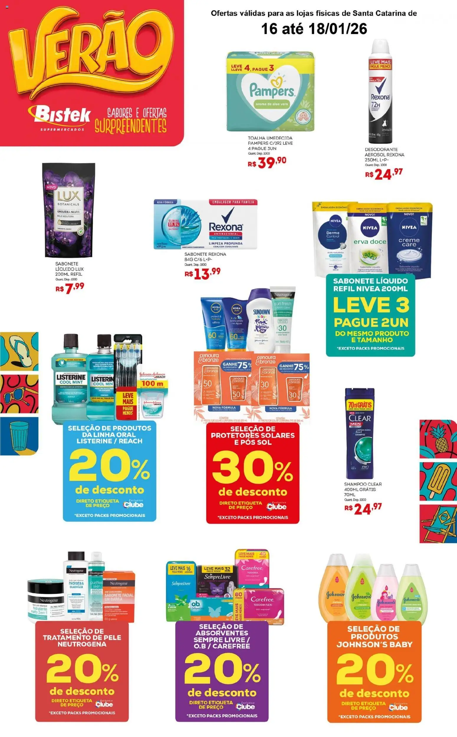 Bistek Supermercados Folheto - válido de 16.01.2026 | Página: 3 | Produtos: Cenoura, Piscina, Sabonete, Sempre Livre