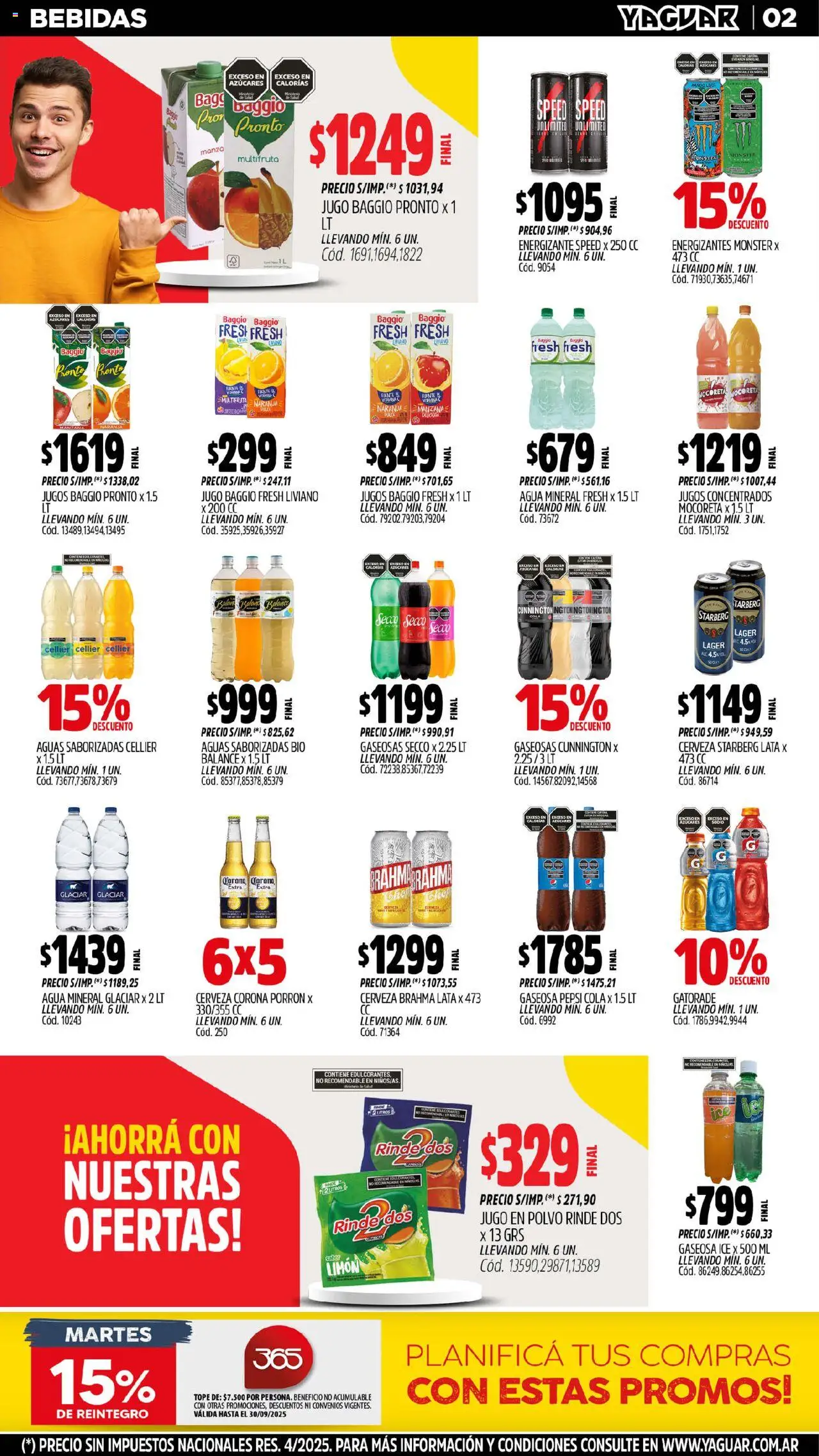 Yaguar - Salta │ válido desde el 15.09.2025 | Página: 3 | Productos: Limón, Jugo, Cerveza, Naranjas