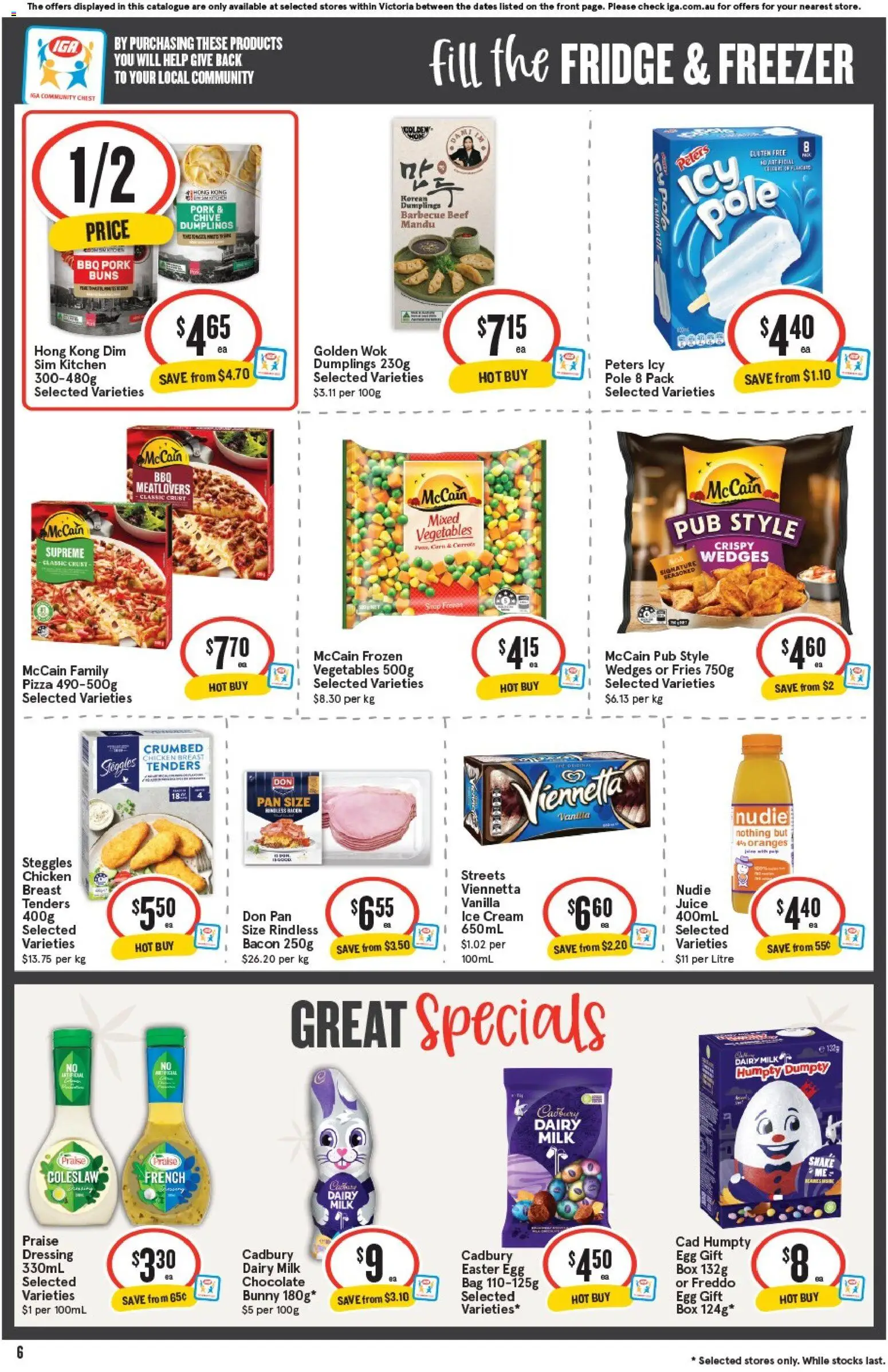 IGA catalogue - valid from 11.03.2026 | Page: 6 | Products: Dairy, Pizza, Pork, Cream