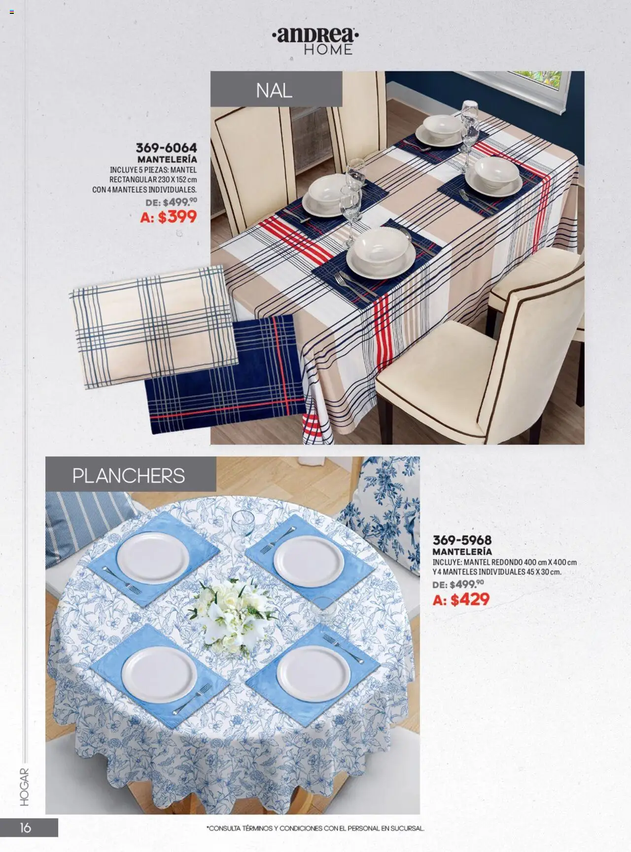 Nuevas ofertas de Andrea válidas en toda la República Mexicana desde el 22.06.2025. ¡Encuentra las mejores ofertas en Andrea catálogo Home! | Página: 16 | Productos: Mantel