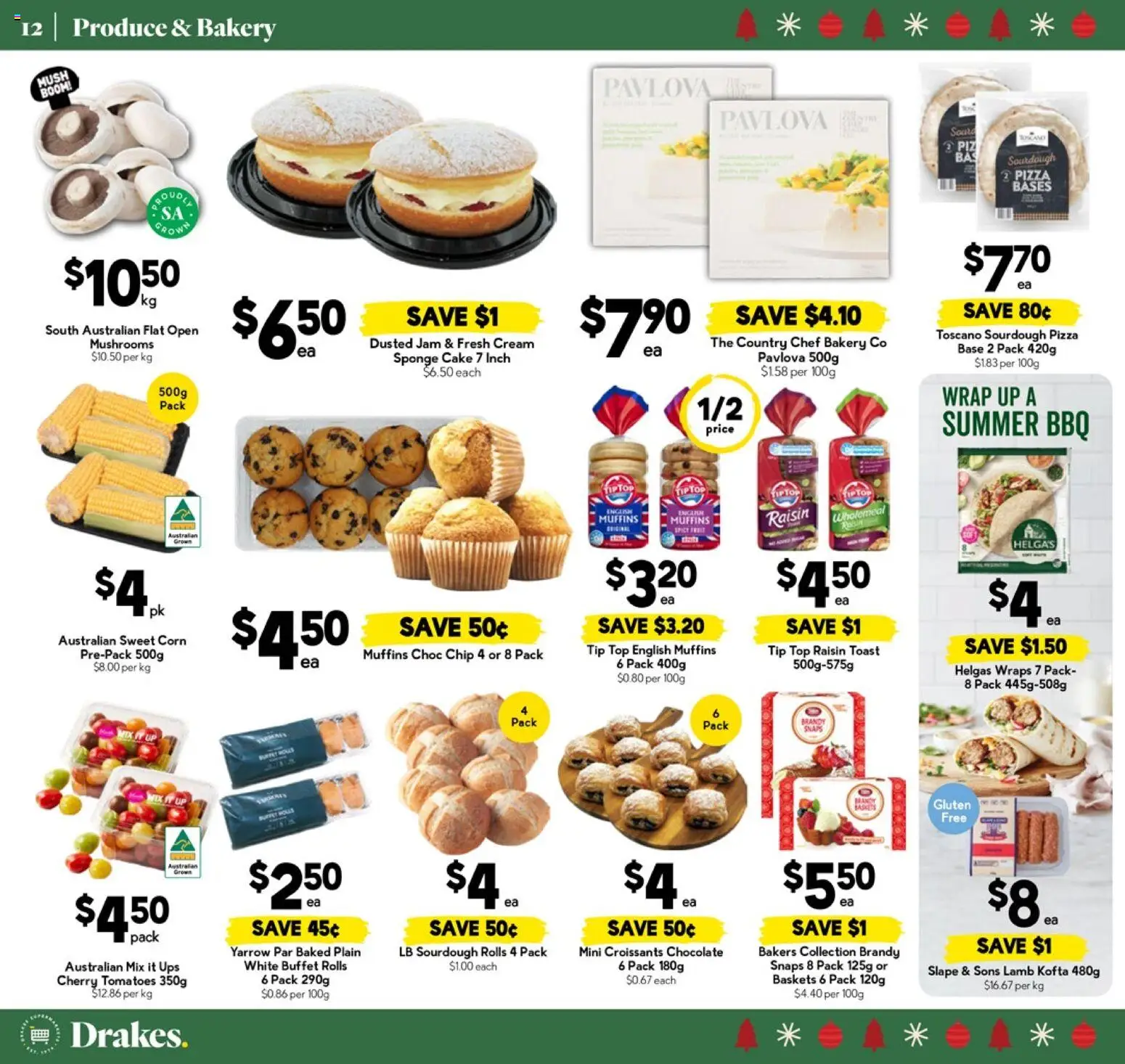 Drakes catalogue - valid from 10.12.2025 | Page: 12 | Products: Pizza, Lamb, Tomatoes, UPS