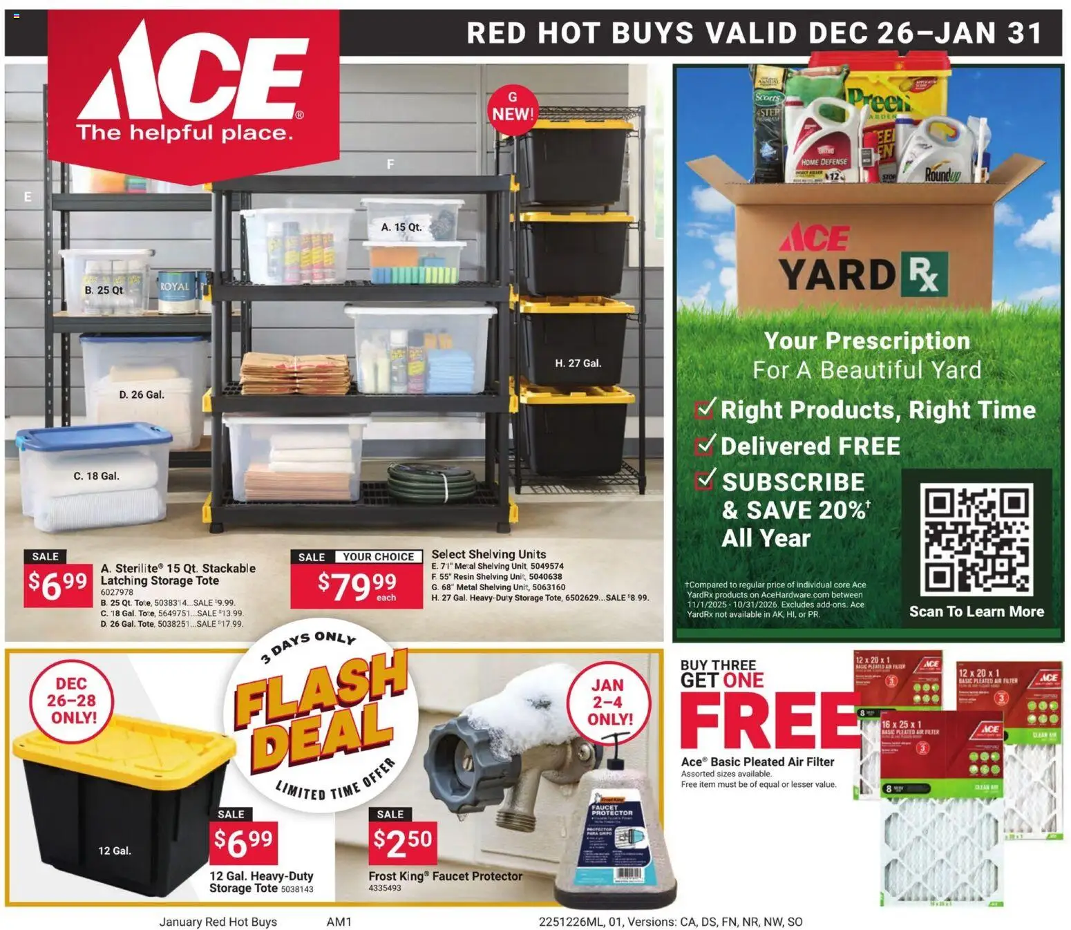 ACE Hardware Weekly Ad - valid from 26.12.2025 | Page: 1 | Products: Air Filter