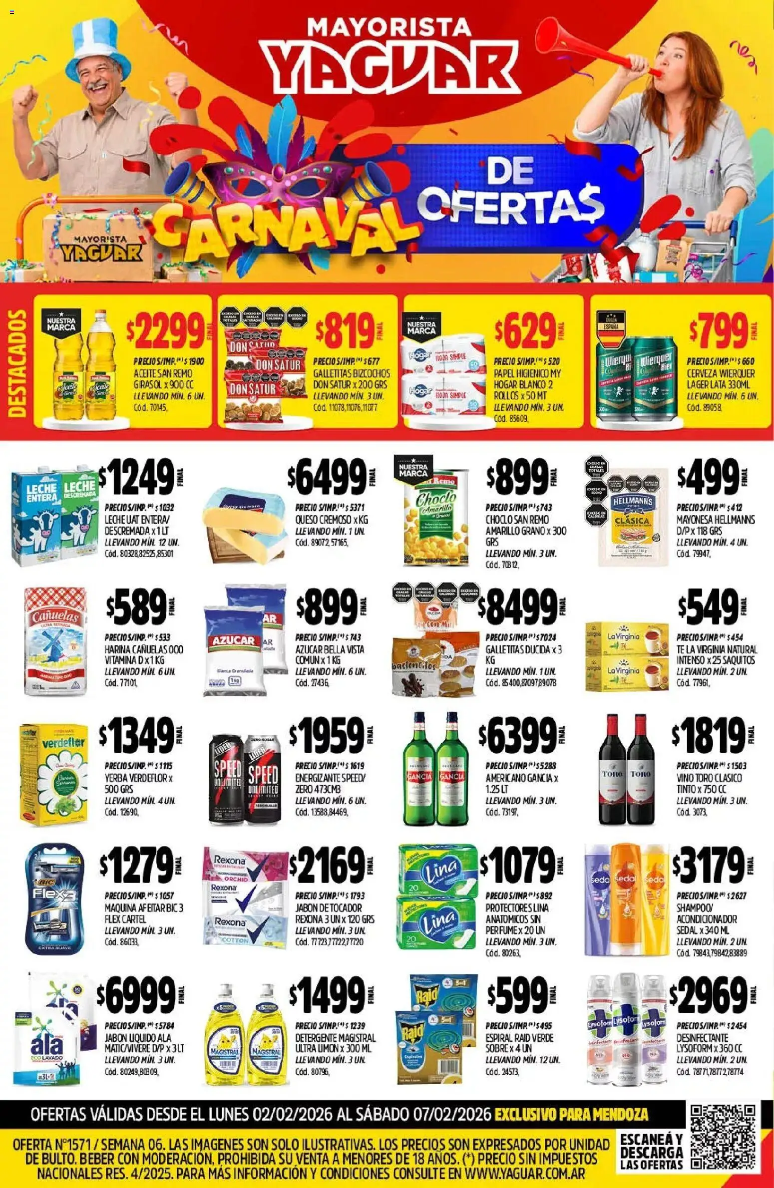 Yaguar - Oferta Semanal Mendoza │ válido desde el 02.02.2026 | Página: 1 | Productos: Yerba, Detergente, Leche, Cerveza