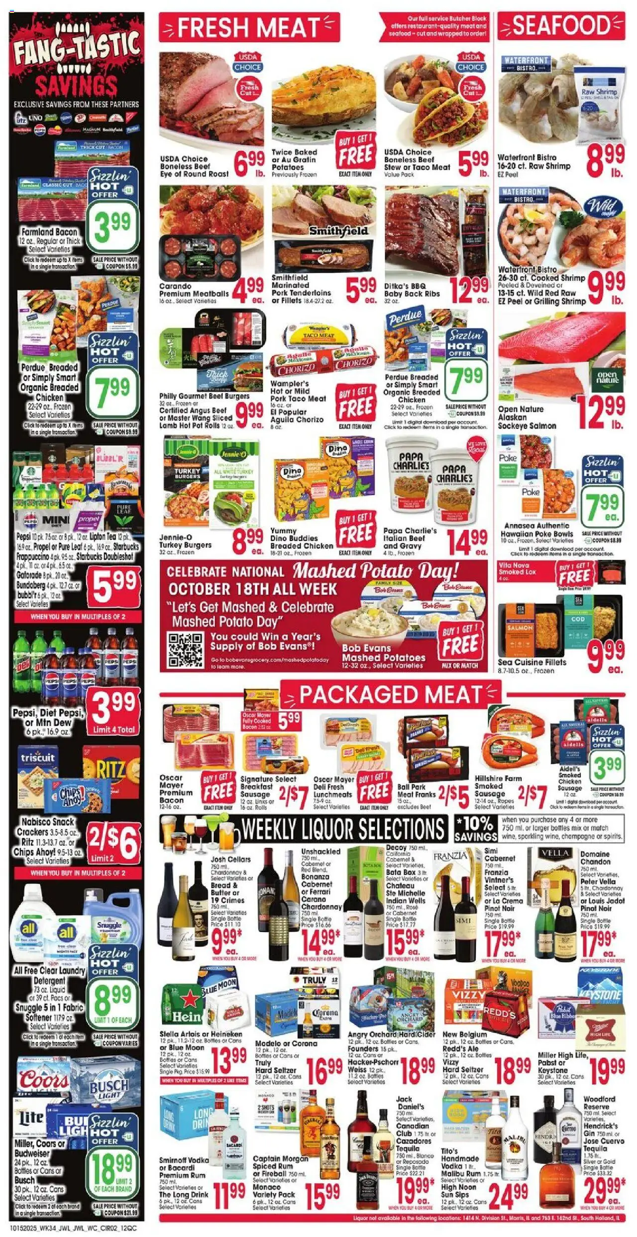 Jewel Osco Weekly Ad - IL - valid from 15.10.2025 | Page: 2 | Products: Bread, Detergent, Chips, Seafood