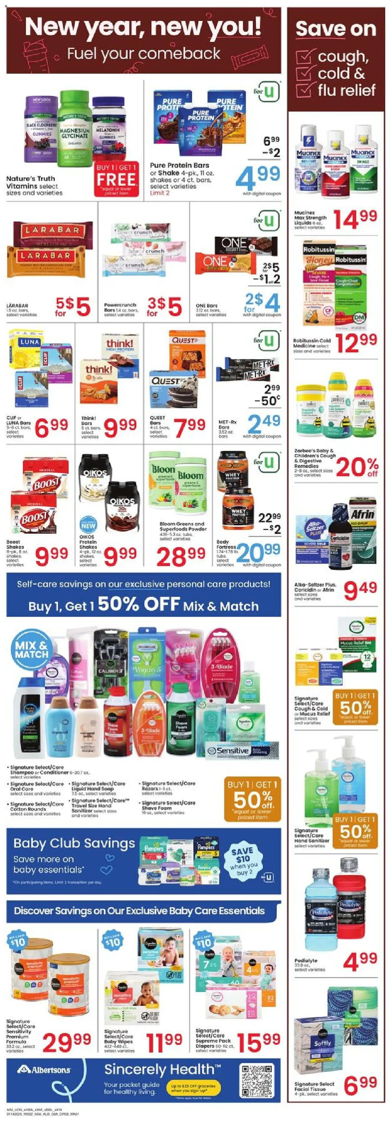 Albertsons Weekly Ad - valid from 14.01.2026 | Page: 6 | Products: Melatonin, Shampoo, Soap, Bow