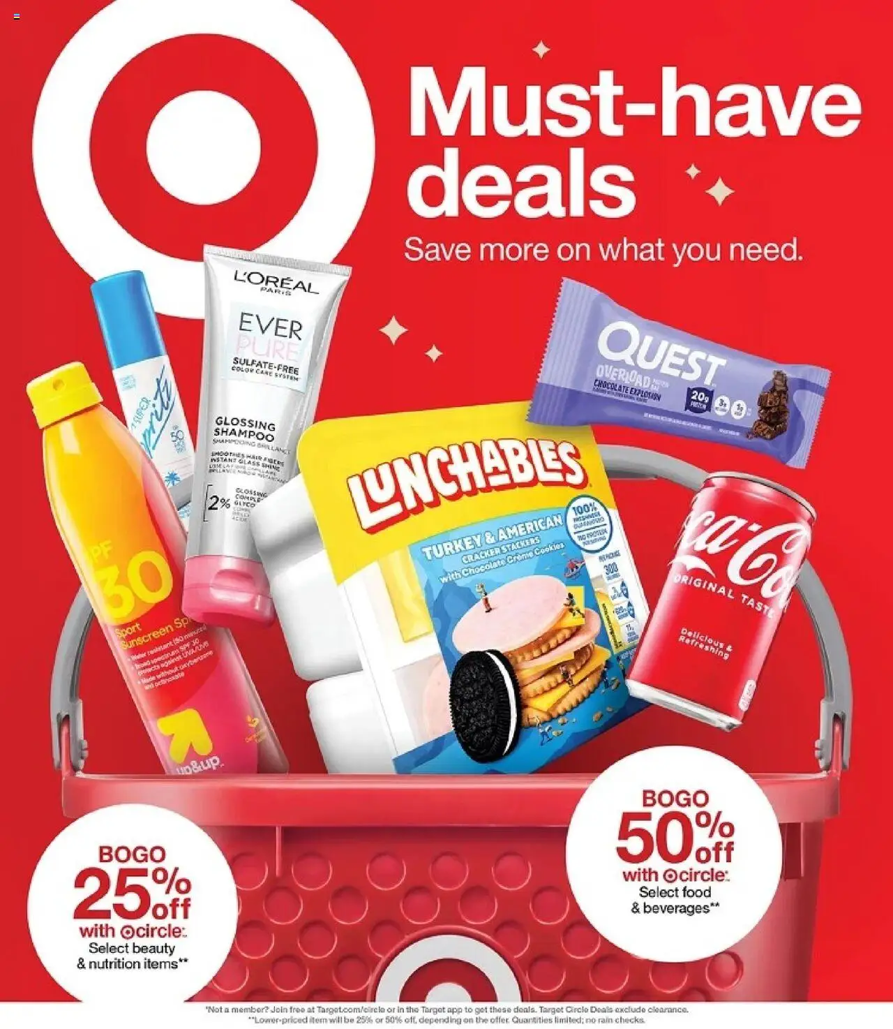 Target Weekly Ad - valid from 01.06.2025 | Page: 1 | Products: Shampoo, Chocolate, Sunscreen, Cookies