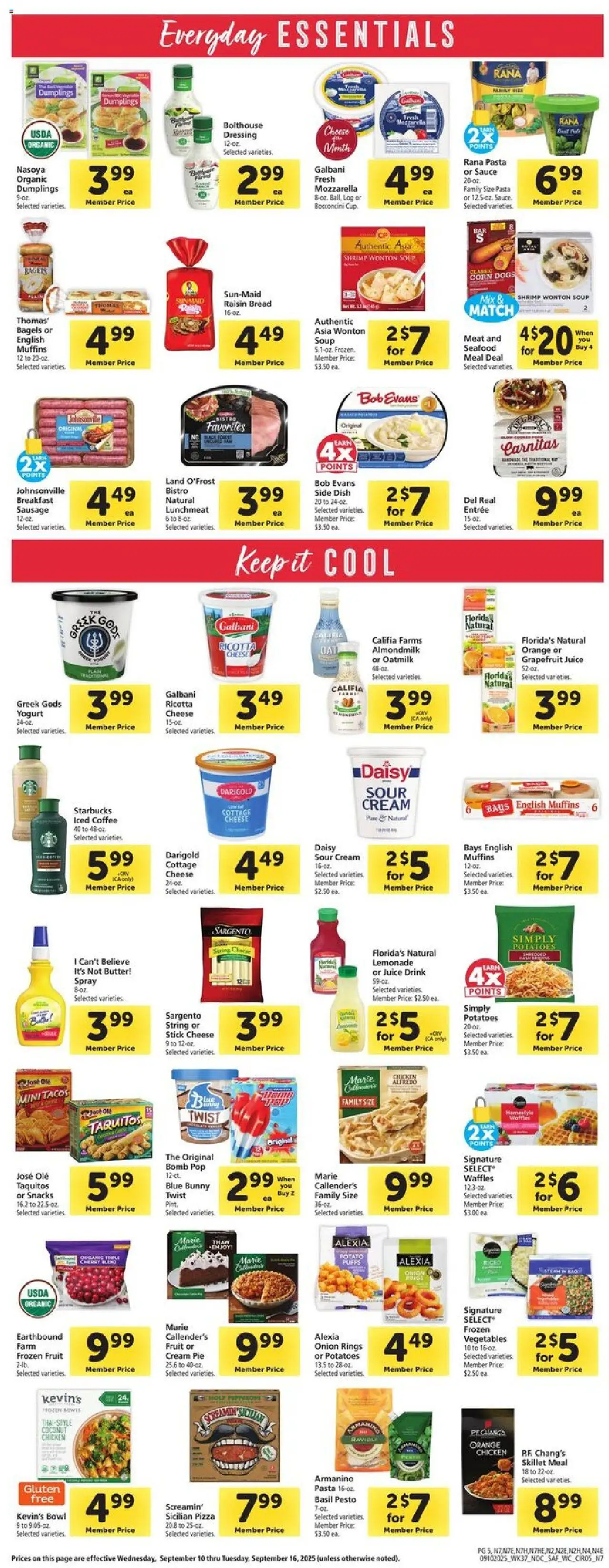 Safeway Weekly Ad - valid from 10.09.2025 | Page: 5 | Products: Coffee, Sour cream, Potatoes, Sausage