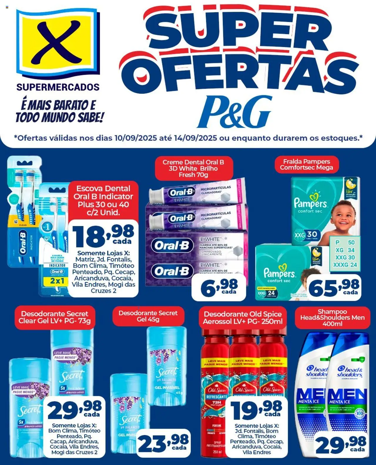 X Supermercados Folheto - válido de 10.09.2025 | Página: 1 | Produtos: Shampoo, Escova, Desodorante, Creme dental