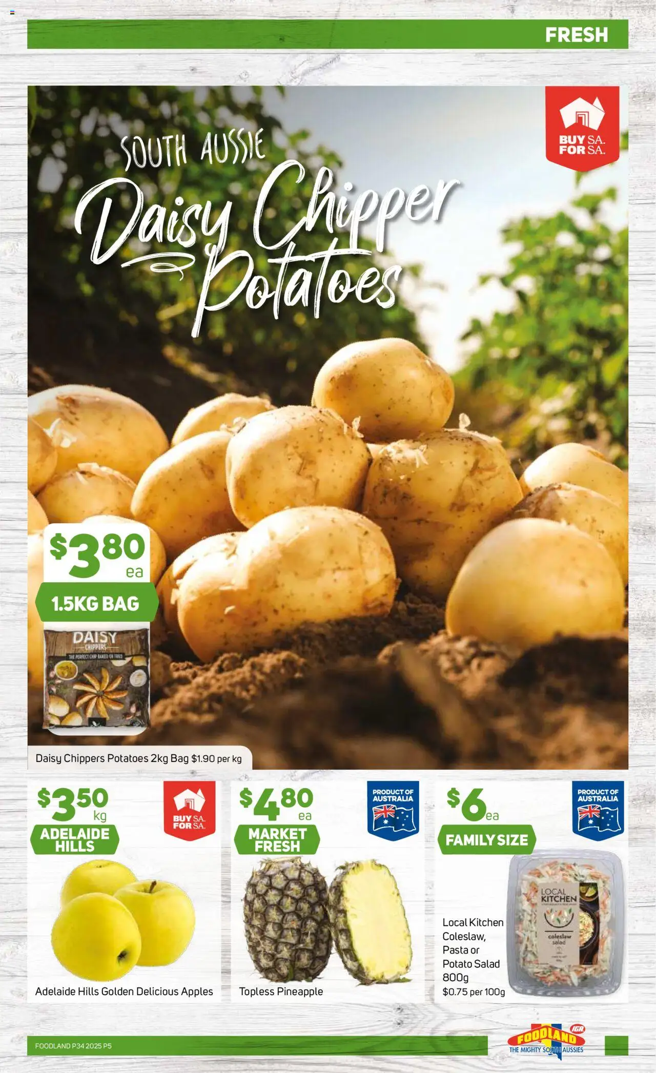 Foodland catalogue - valid from 20.08.2025 | Page: 5 | Products: Apples, Pasta, Potatoes, Bag