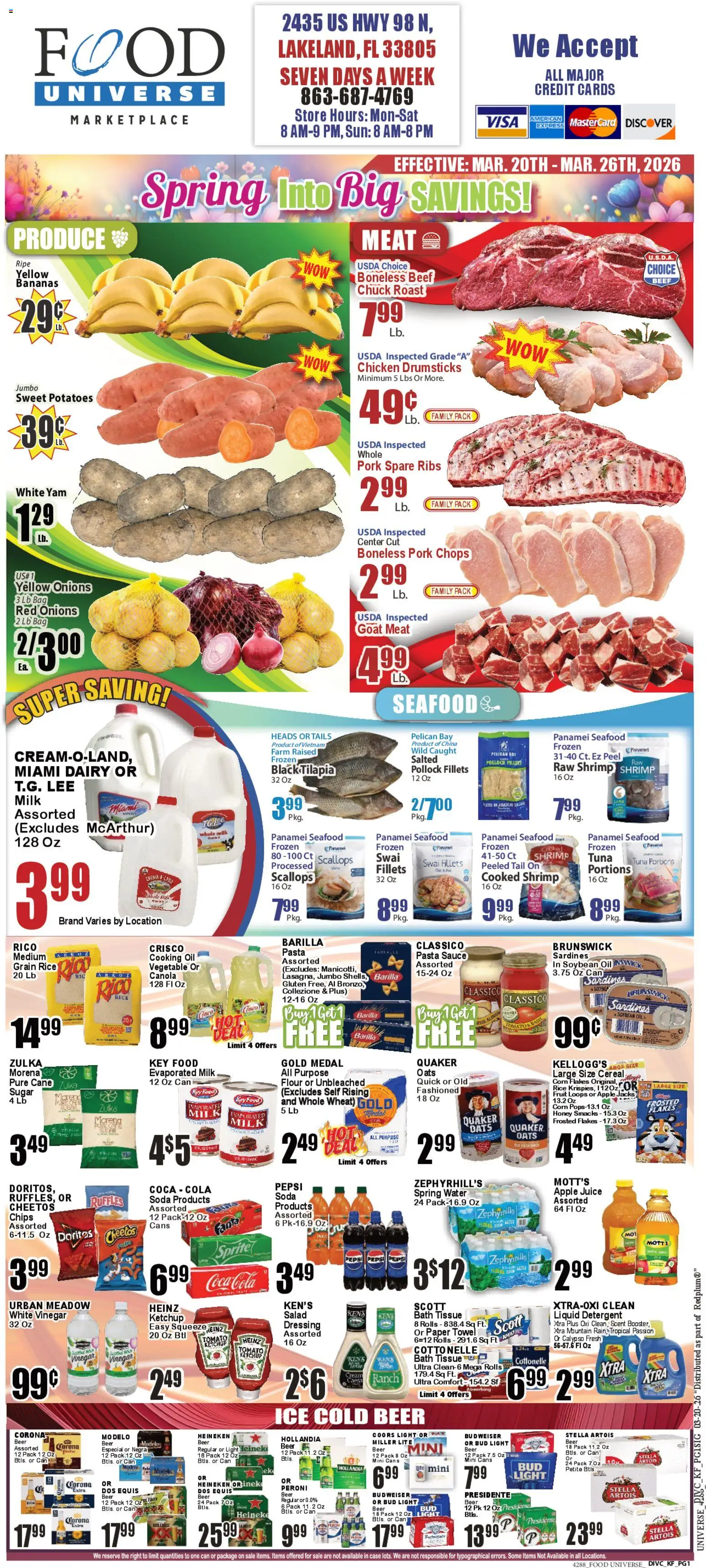 Food Universe Weekly Ad - valid from 20.03.2026 | Page: 1 | Products: Vinegar, Potatoes, Sauce, Jacks