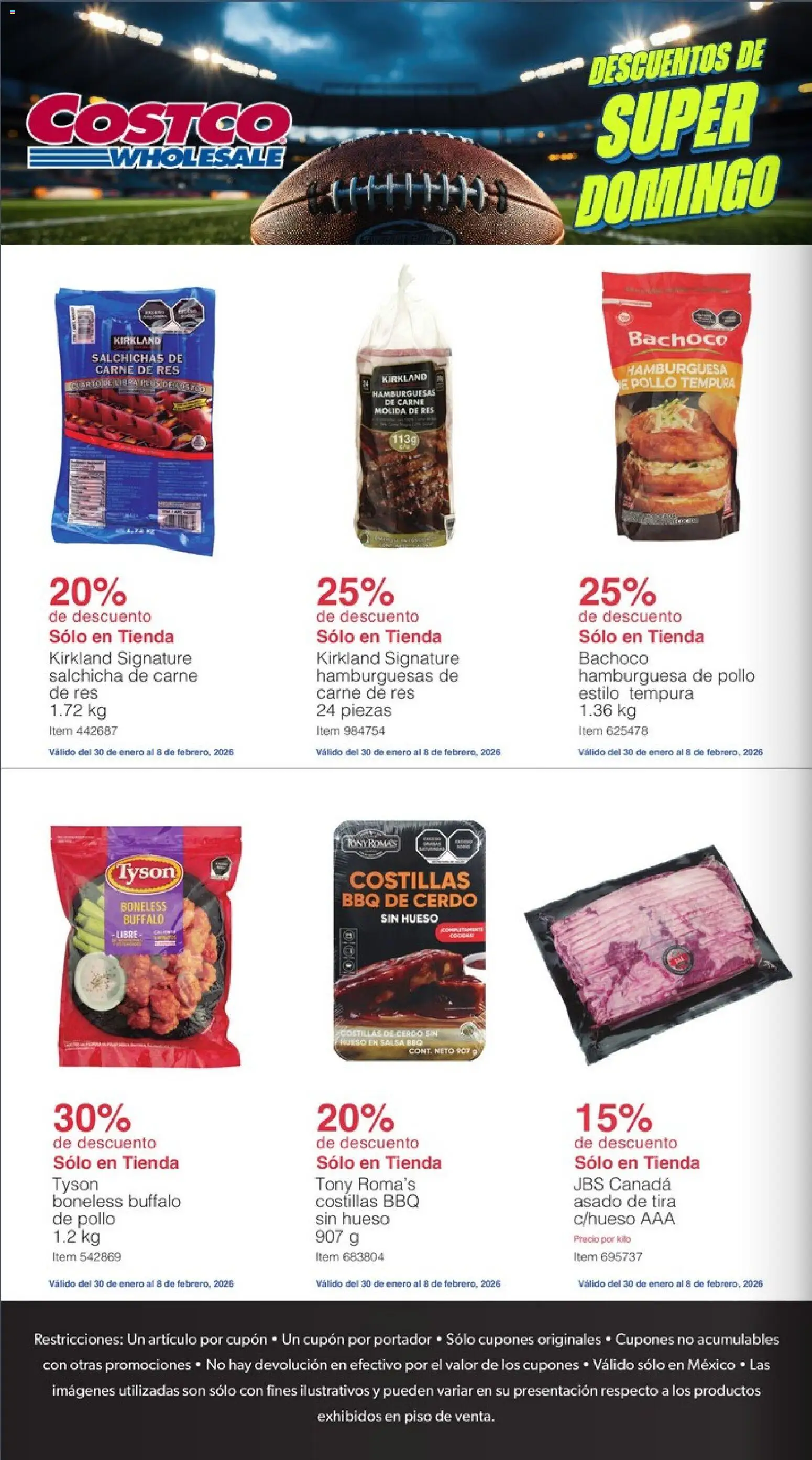 Nuevas ofertas de Costco válidas en toda la República Mexicana desde el 18.01.2026. ¡Encuentra las mejores ofertas en Costco catálogo Super Domingo 2026! | Página: 10 | Productos: Pollo, Salchicha, Cerdo, Res