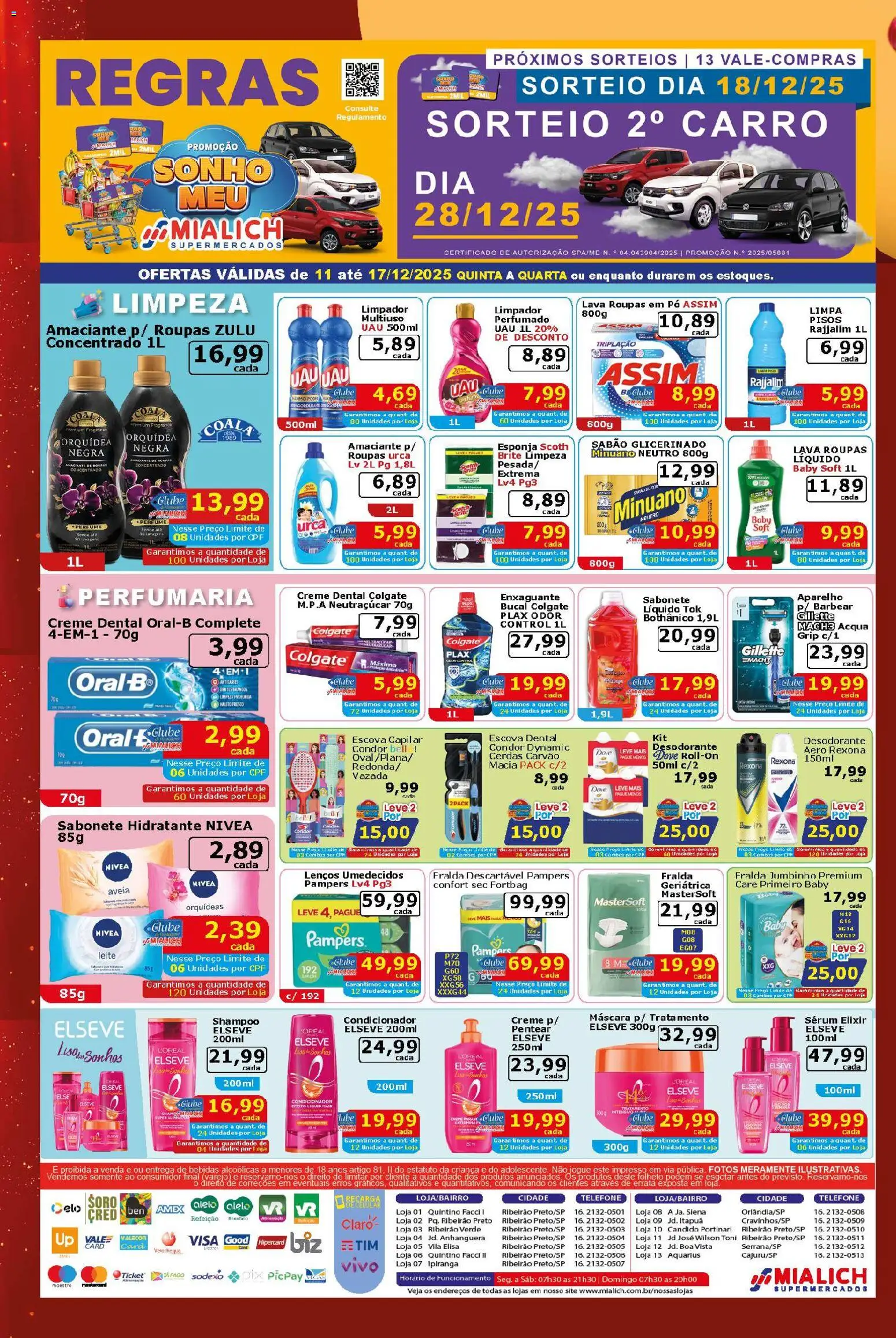 Mialich Supermercados Folheto - válido de 11.12.2025 | Página: 4 | Produtos: Condicionador, Escova, Mialich, Amaciante