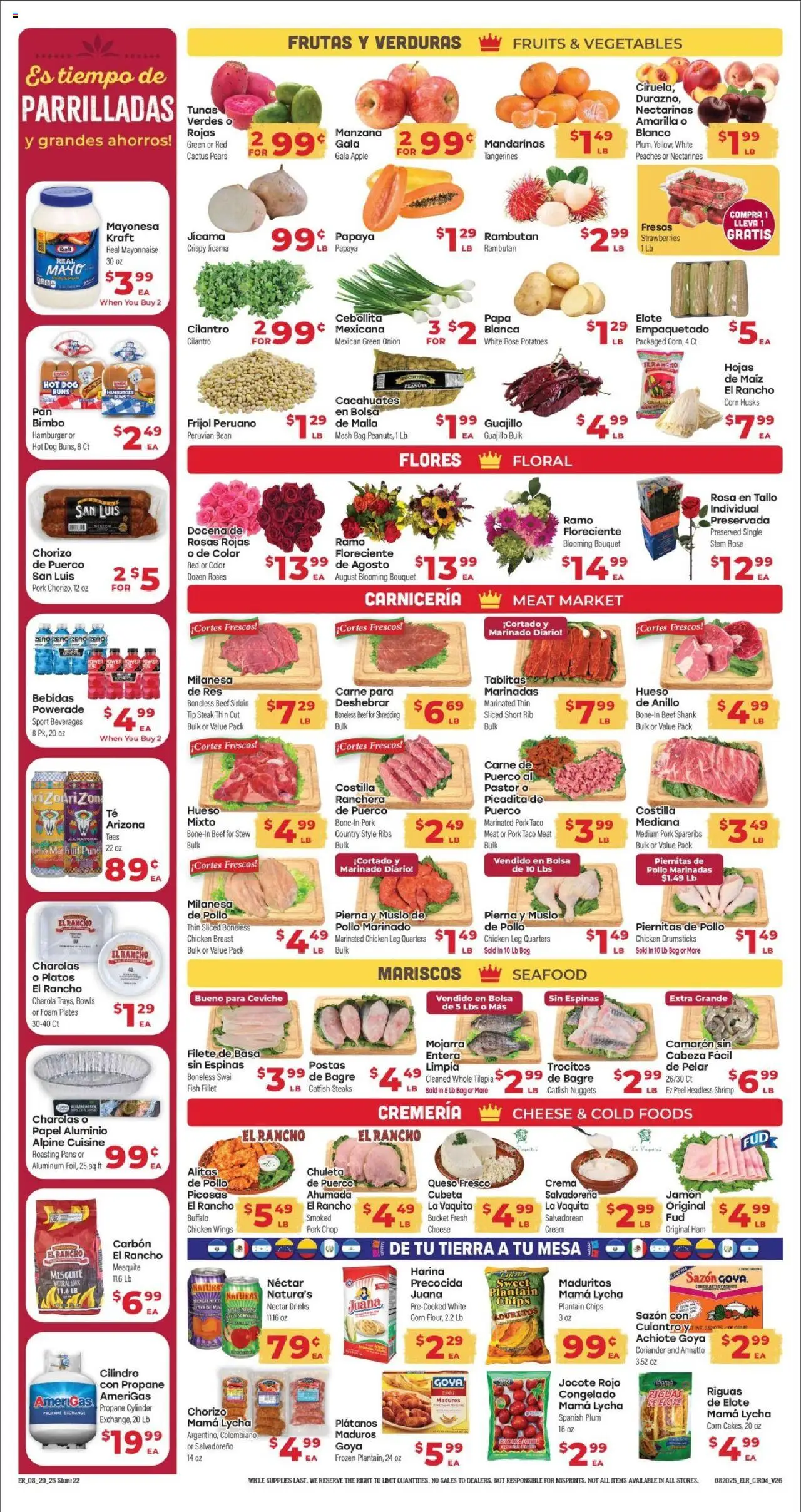 El Rancho Weekly Ad 2 - valid from 20.08.2025 | Page: 4 | Products: Pork, Beef, Tangerines, Onion