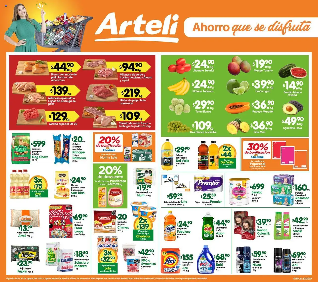 Nuevas ofertas de Arteli válidas en toda la República Mexicana desde el 25.08.2025. ¡Encuentra las mejores ofertas en Arteli - Folleto Express! | Página: 1 | Productos: Milanesa, Aguacate, Cerdo, Limpiador