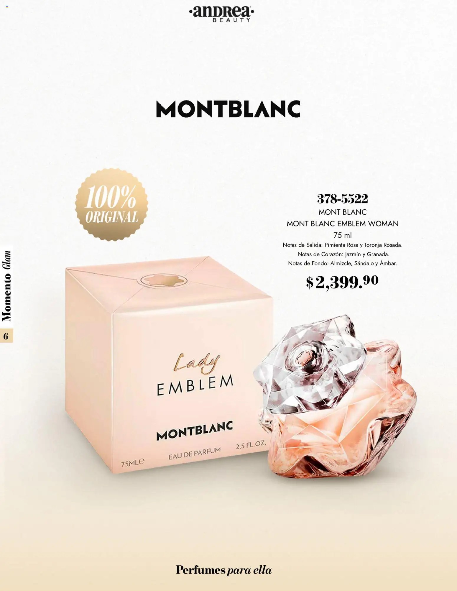 Nuevas ofertas de Andrea válidas en toda la República Mexicana desde el 26.10.2025. ¡Encuentra las mejores ofertas en Andrea catálogo Momento Glam! | Página: 6 | Productos: Pimienta, Toronja