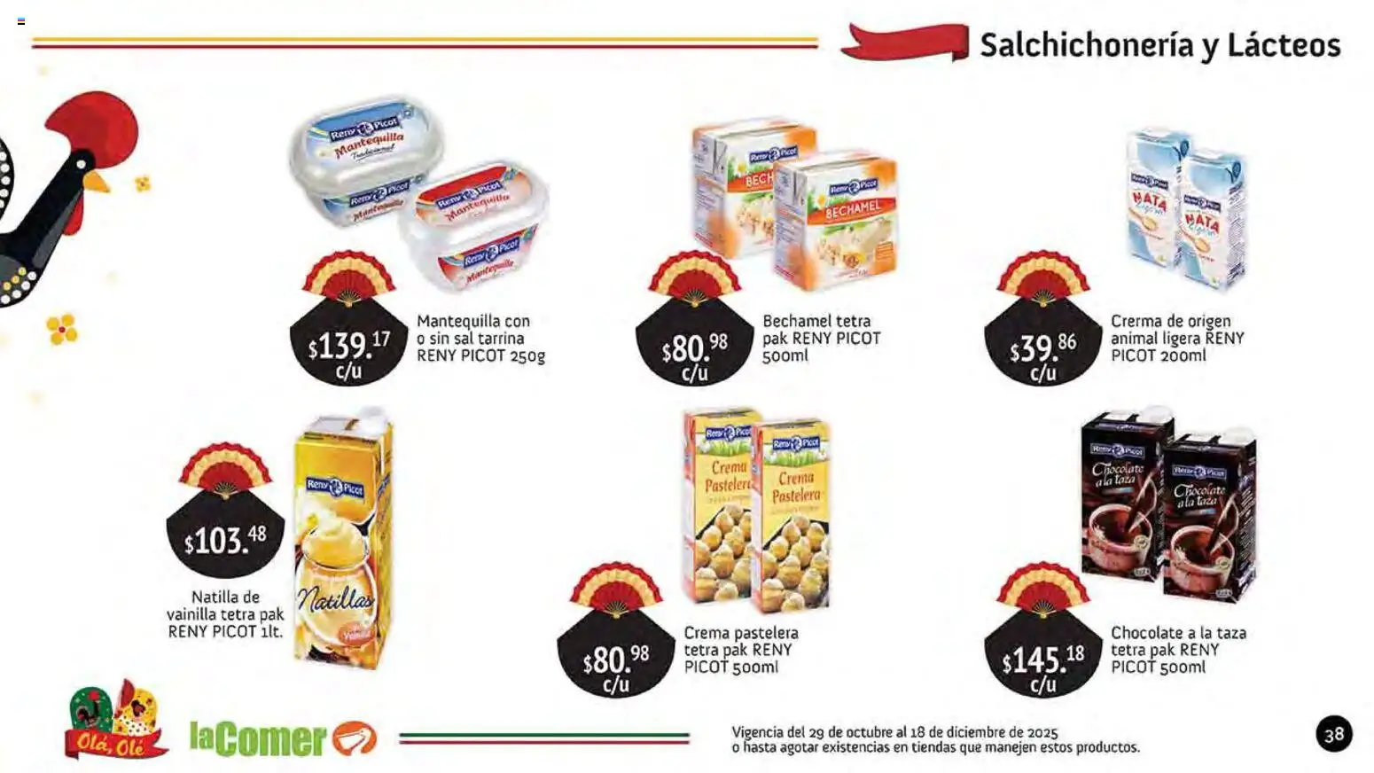 Nuevas ofertas de La Comer válidas en toda la República Mexicana desde el 29.10.2025. ¡Encuentra las mejores ofertas en La Comer folleto Olá, Olé! | Página: 38 | Productos: Sal, Crema, Mantequilla, Chocolate