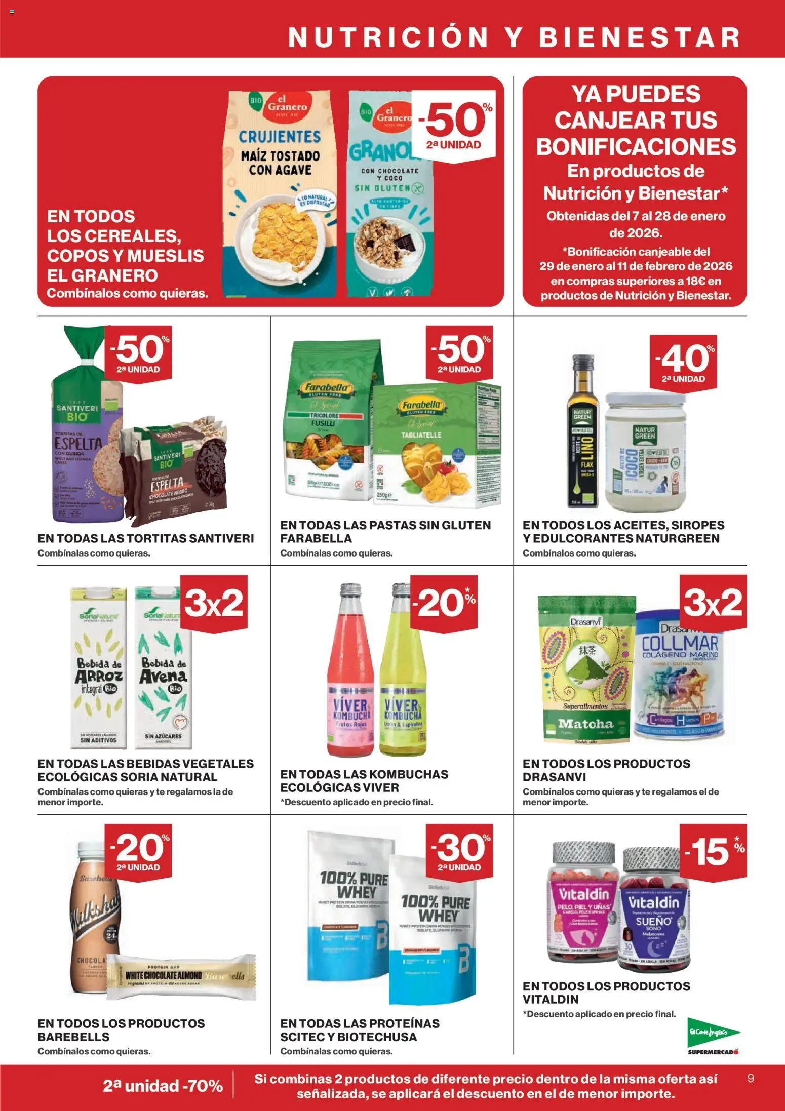 Nuevas ofertas de El Corte Inglés válidas en toda la República Mexicana desde el 29.01.2026. ¡Encuentra las mejores ofertas en El Corte Inglés catálogo! | Página: 9 | Productos: Avena, Chocolate, Arroz, Té