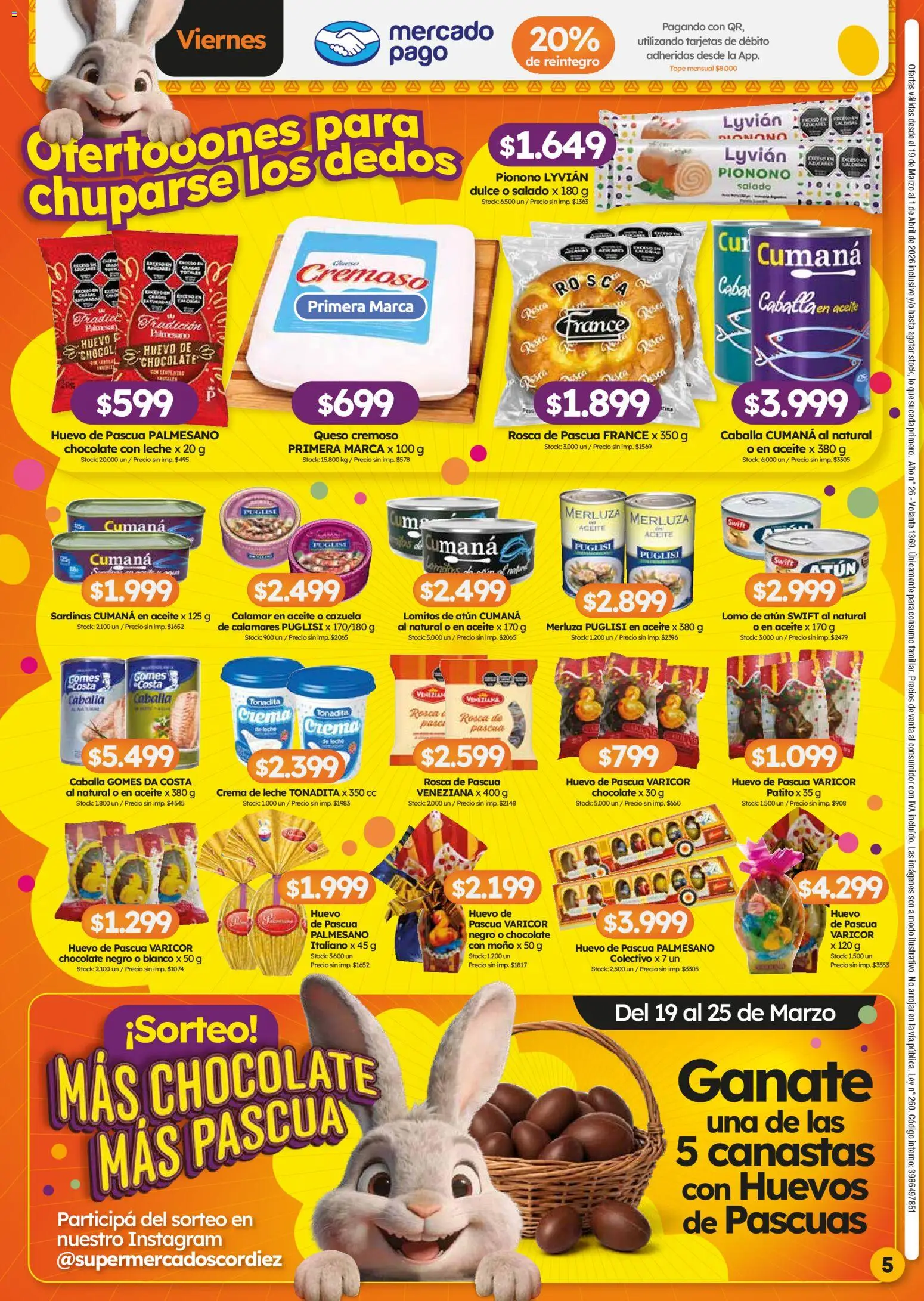Cordiez ofertas │ válido desde el 19.03.2026 | Página: 5 | Productos: Huevo, Caballa, Queso, Crema