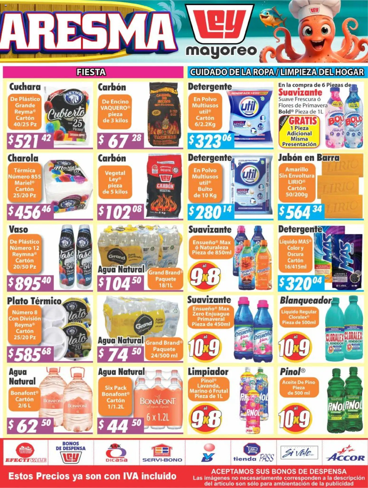 Nuevas ofertas de Casa Ley válidas en toda la República Mexicana desde el 09.03.2026. ¡Encuentra las mejores ofertas en Casa Ley folleto Hermosillo! | Página: 4 | Productos: Detergente, Ropa, Barra, Cuchara
