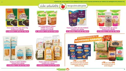 Vista previa de La Comer folleto Vida Saludable, nuevo folleto de la tienda, válido en México a partir del 16.01.2026 | Página: 3 | Productos: Monedero, Semillas, Arroz, Pasta