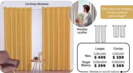 Vista previa de Colchas Concord - Catálogo, nuevo folleto de la tienda, válido en México a partir del 01.08.2025 | Página: 291 | Productos: Mostaza, Cortinas