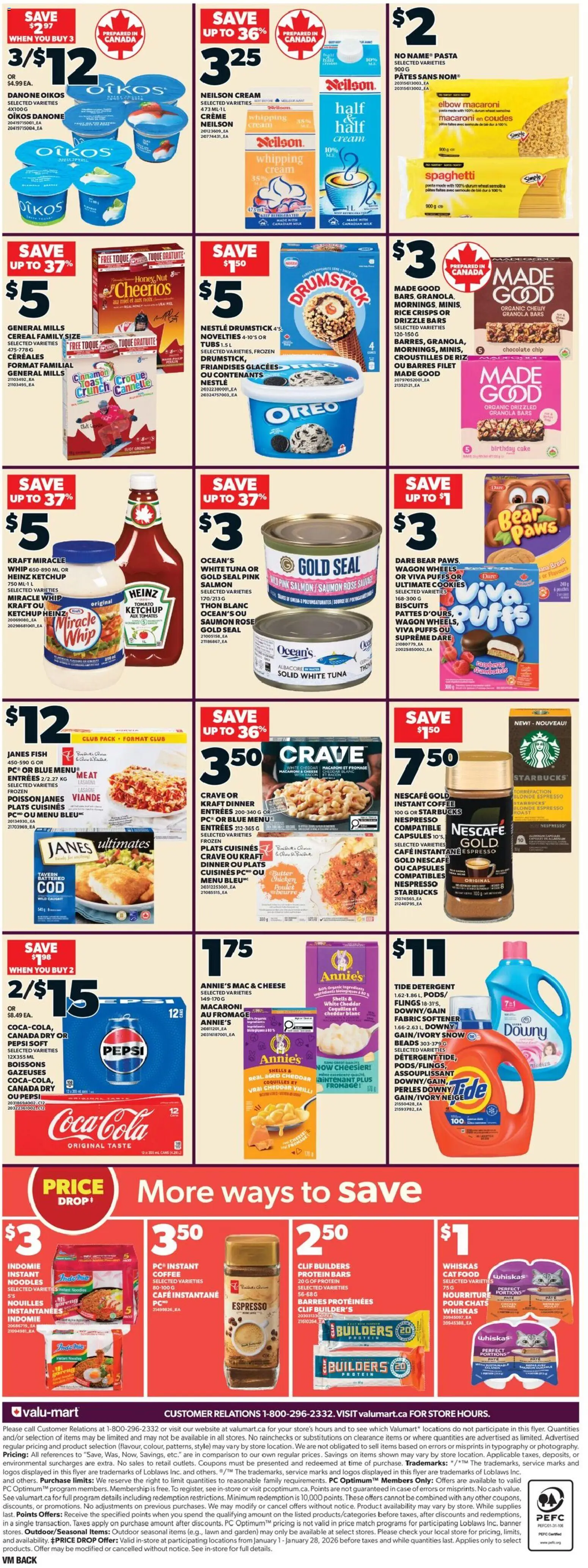 Valu Mart flyer valid from 08.01.2026 | Page: 2 | Products: Pasta, Cream, Case, Fabric softener