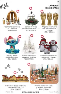 Vista previa de Centro de mesa navideño con velas LED, Christmas centerpiece with LED candles, nuevo folleto de la tienda, válido en México a partir del 03.10.2025 | Página: 32 | Productos: Mesa