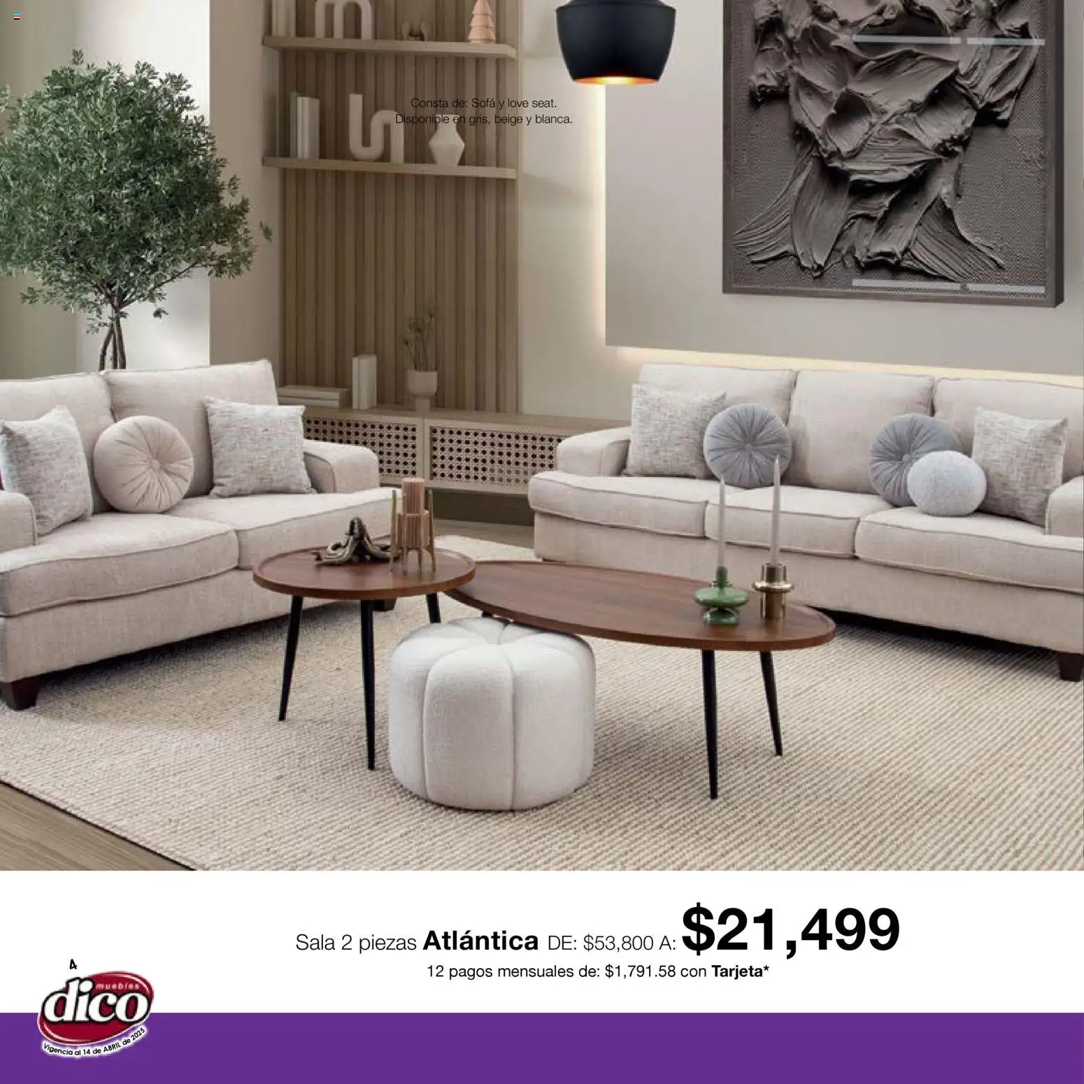 Nuevas ofertas de Muebles Dico válidas en toda la República Mexicana desde el 15.04.2026. ¡Encuentra las mejores ofertas en Muebles Dico catálogo Salas y Colchones! | Página: 4 | Productos: Sofá