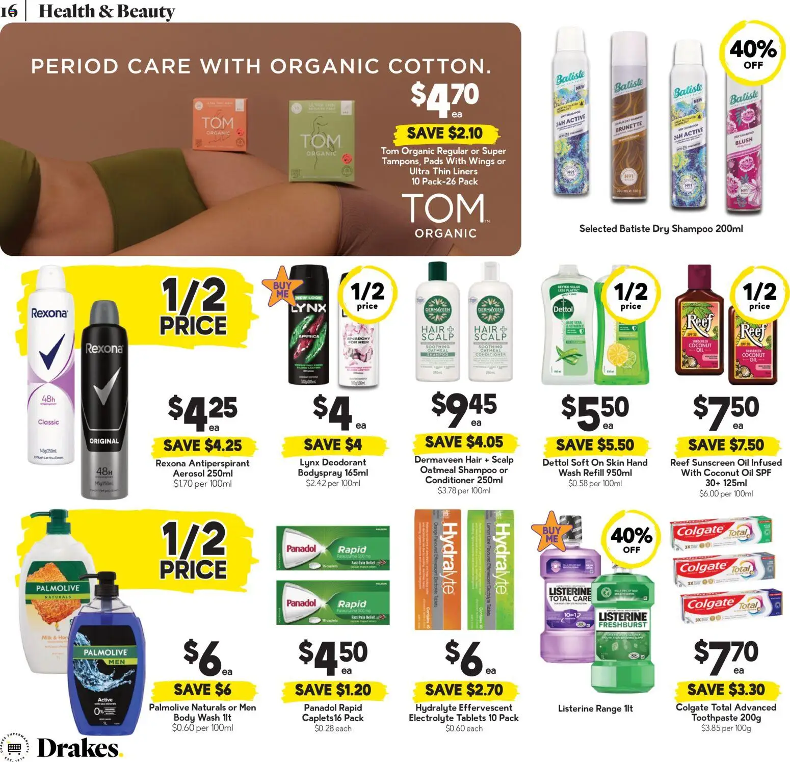 Drakes catalogue - valid from 07.01.2026 | Page: 16 | Products: Milk, Shampoo, Oil, Antiperspirant