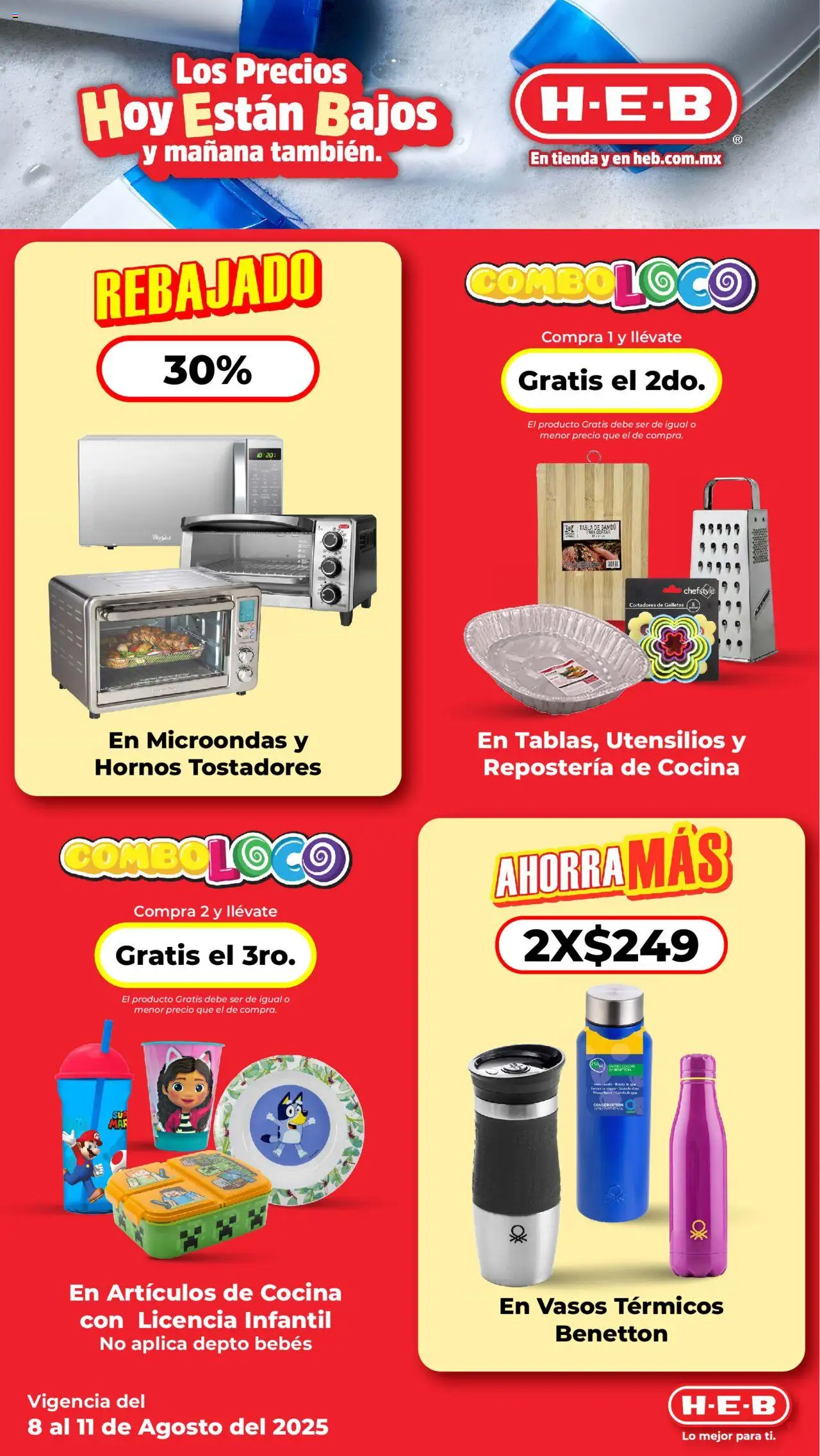 Nuevas ofertas de H-E-B válidas en toda la República Mexicana desde el 08.08.2025. ¡Encuentra las mejores ofertas en H-E-B folleto! | Página: 16 | Productos: Galletas, Microondas, Cocina, Vasos