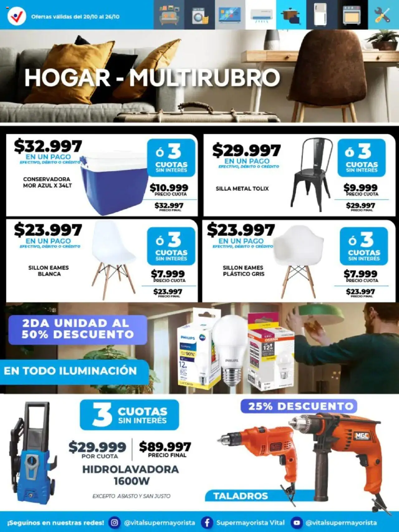 Vital - Especial de nonfood - Abasto │ válido desde el 20.10.2025 | Página: 4 | Productos: Conservadora, Sillón, Silla, Hidrolavadora