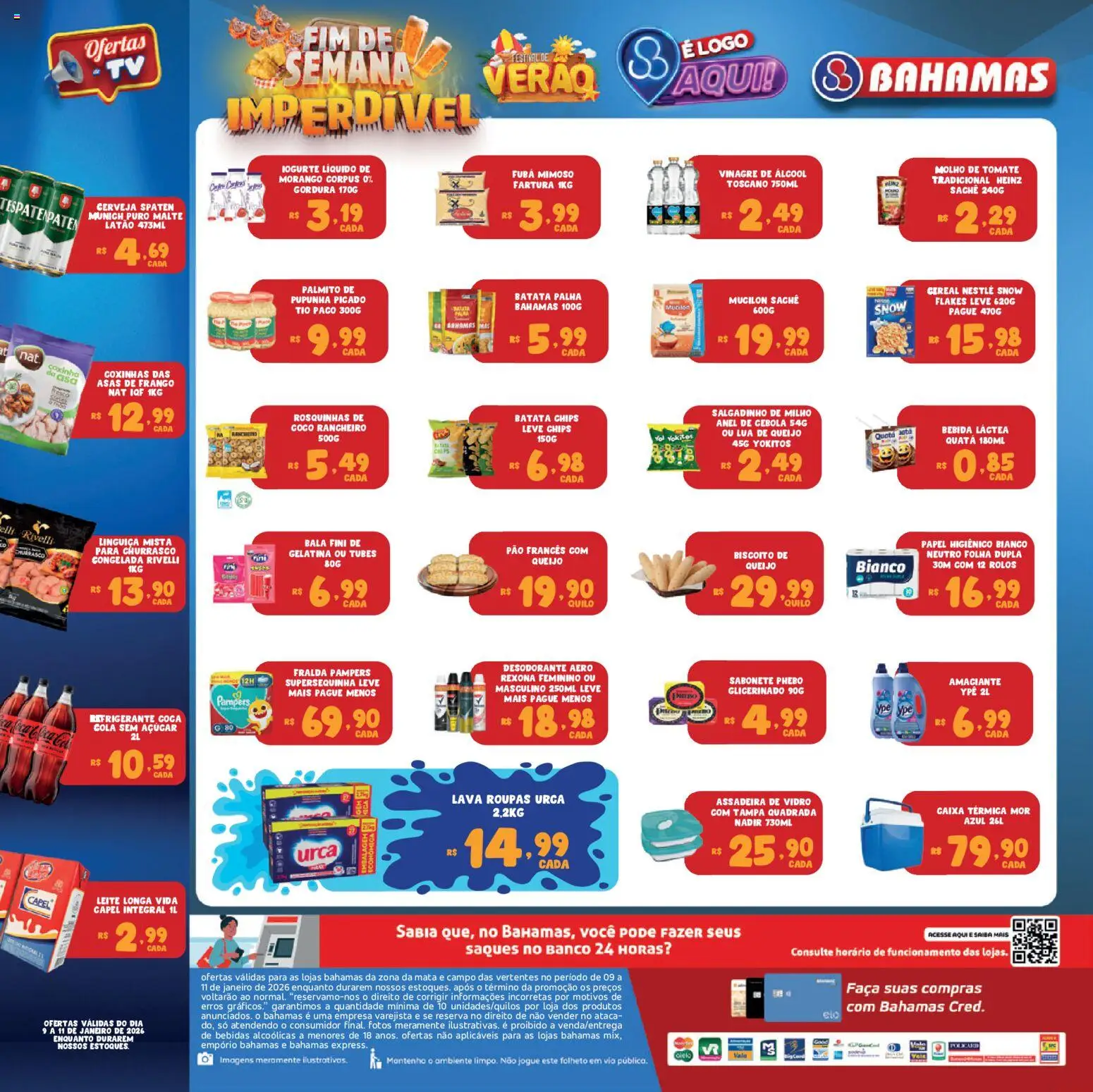 Bahamas Supermercados Folheto - válido de 09.01.2026 | Página: 2 | Produtos: Cebola, Caixa térmica, Linguiça, Amaciante
