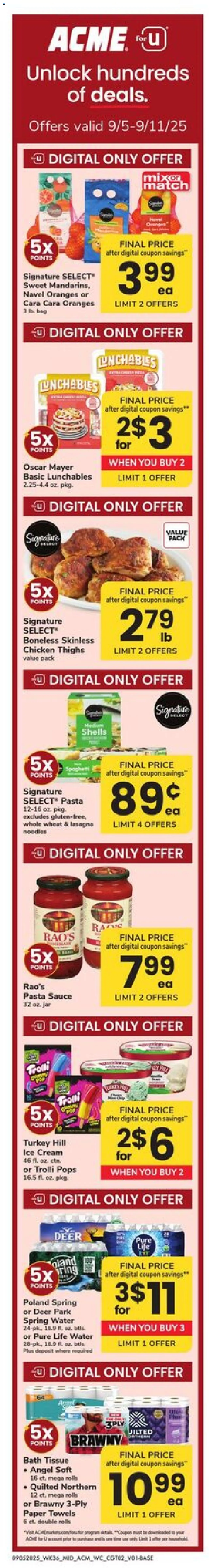 Acme Weekly Ad - PA - valid from 05.09.2025 | Page: 2 | Products: Oranges, Cream, Ice cream, Sauce