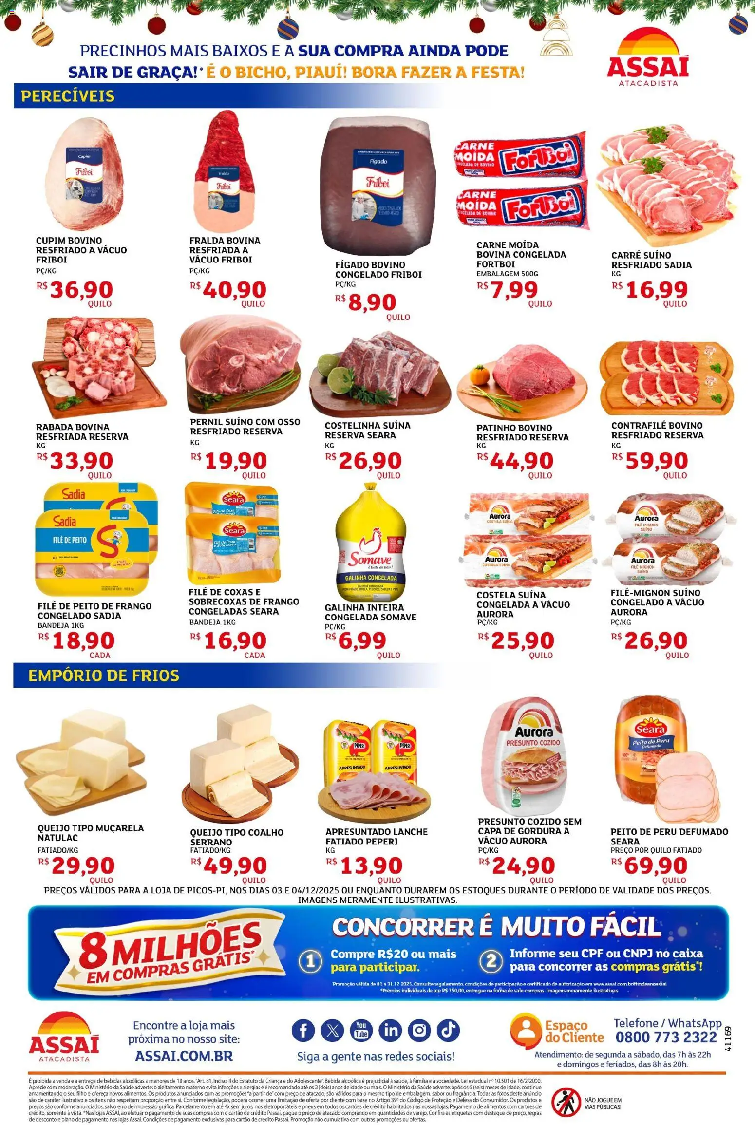 Assaí Atacadista Folheto - válido de 03.12.2025 | Página: 2 | Produtos: Caixa, Pernil, Muçarela, Bebida