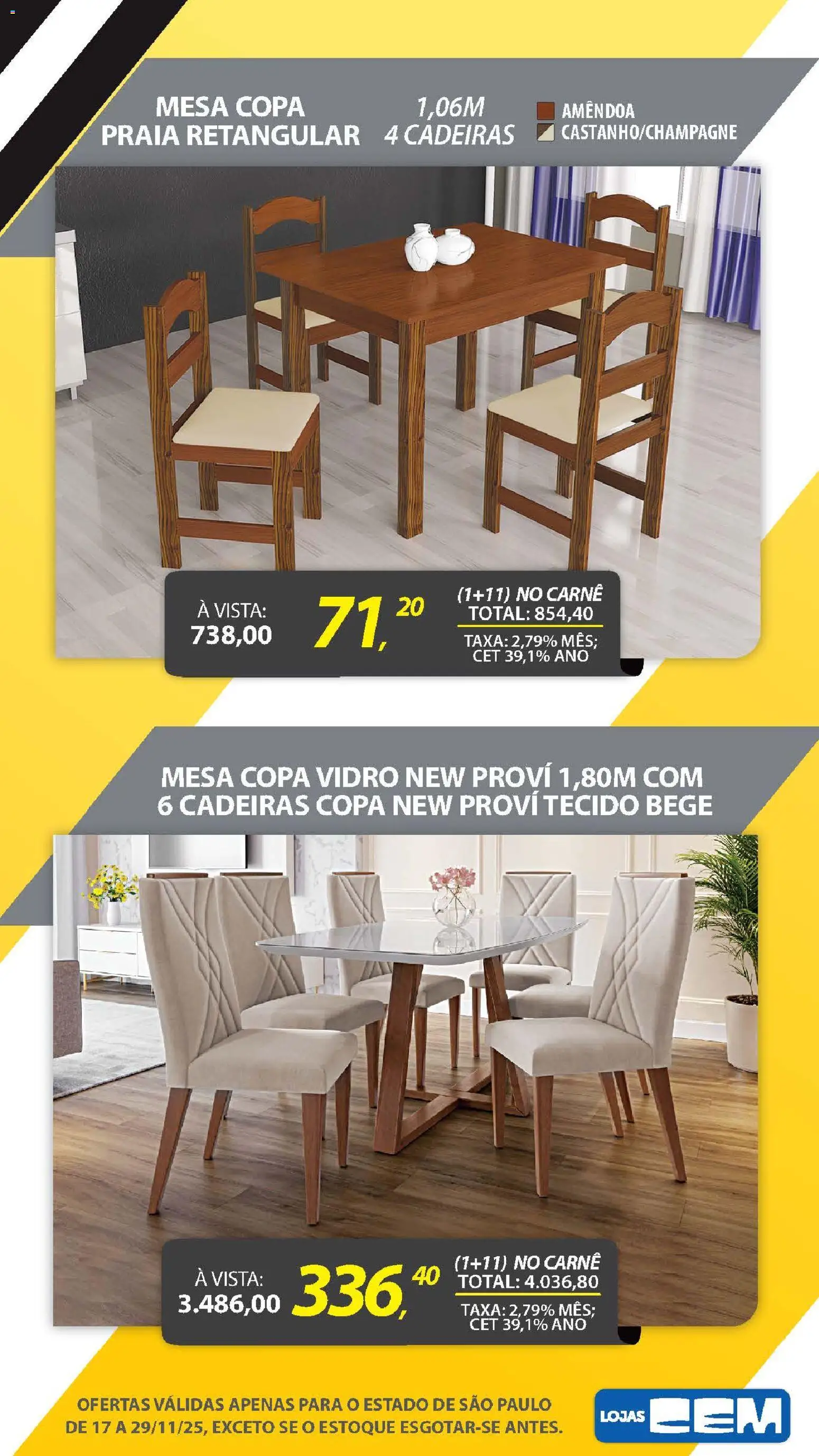 Lojas Cem Folheto - válido de 17.11.2025 | Página: 91 | Produtos: Mesa, Copa, Tecido, Carne