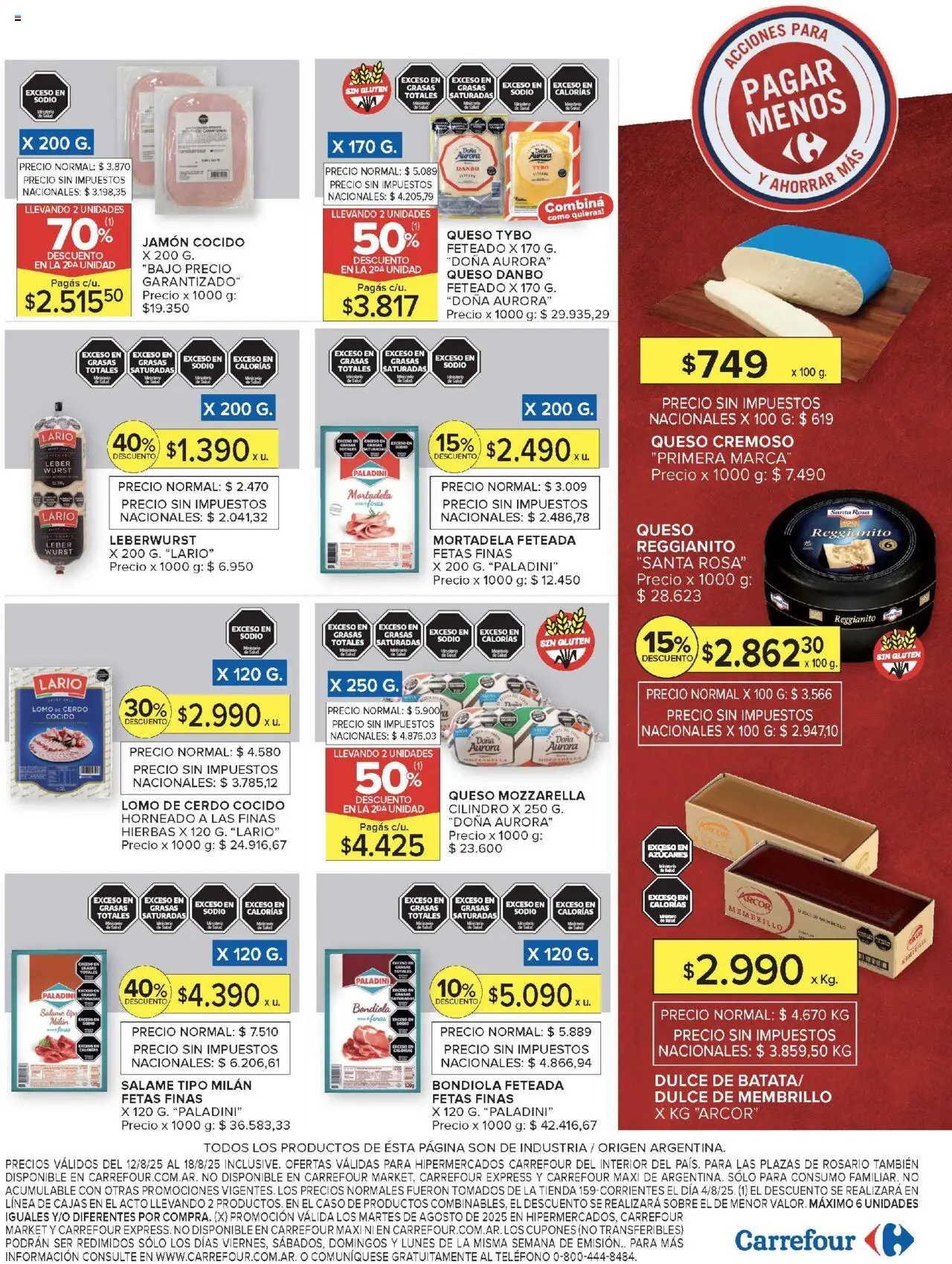 Carrefour ofertas - Salta │ válido desde el 12.08.2025 | Página: 18 | Productos: Teléfono, Caso, Mortadela, Cerdo