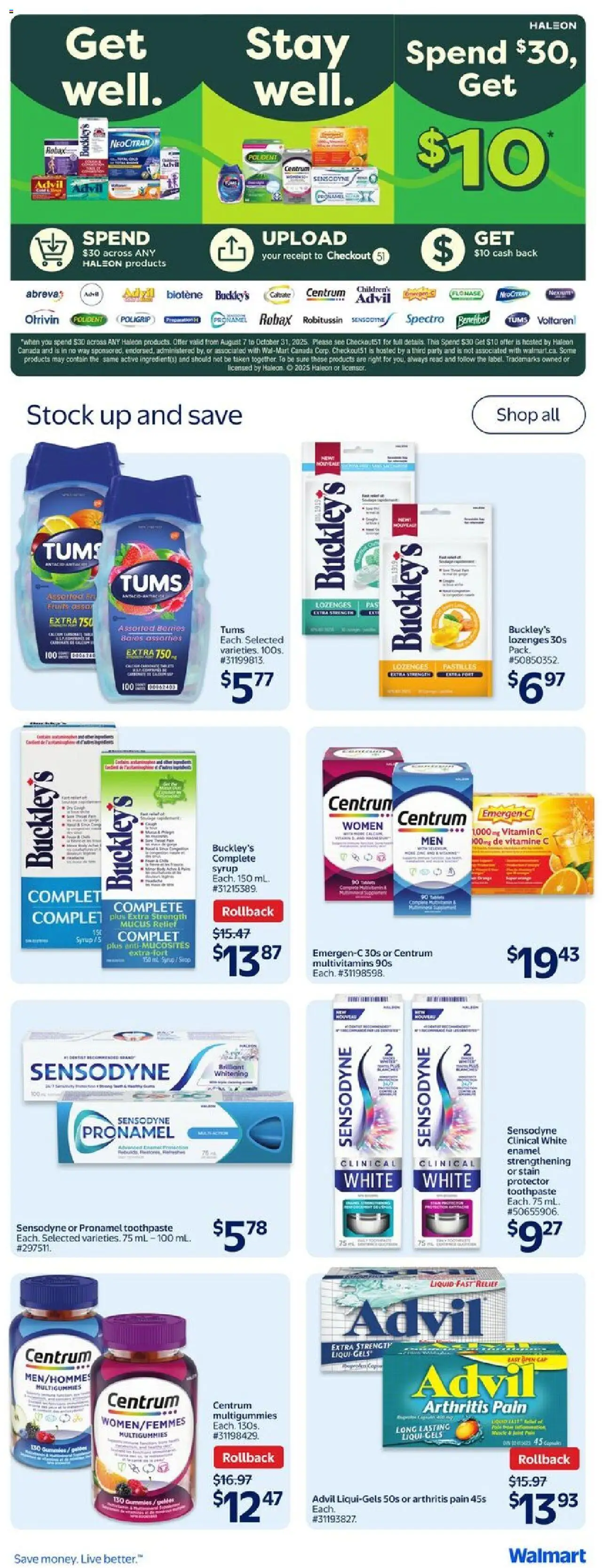 Walmart flyer valid from 02.10.2025 | Page: 28 | Products: Cap, Toothpaste