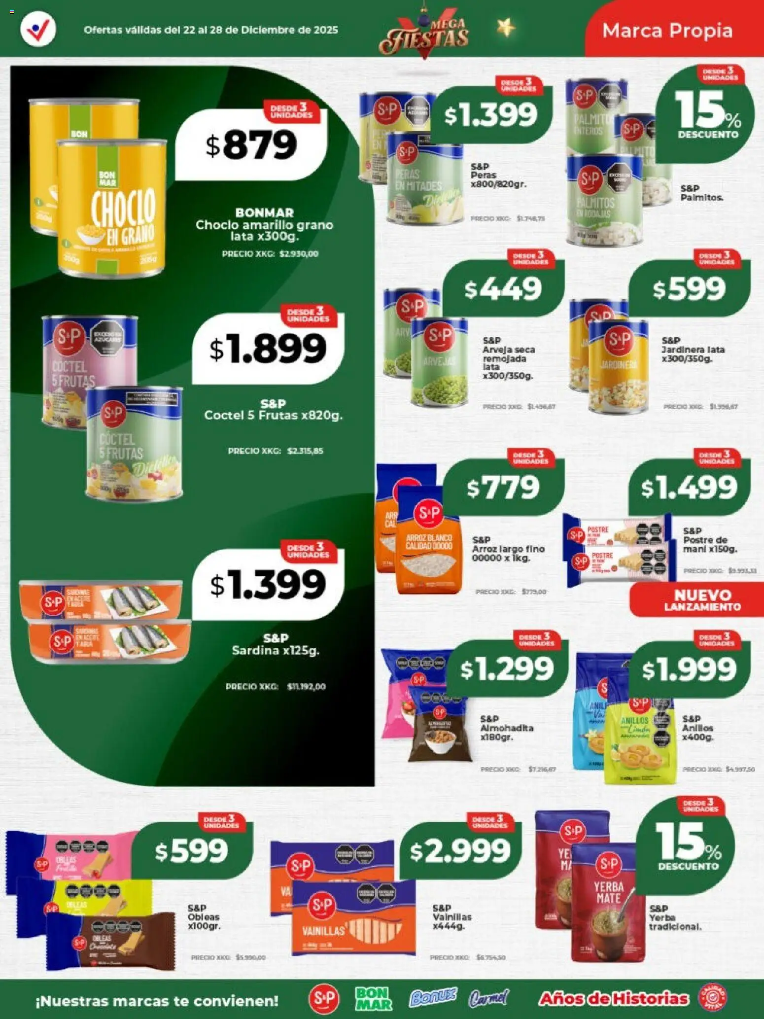 Vital - Especial nuestras marcas │ válido desde el 22.12.2025 | Página: 1 | Productos: Arveja, Palmitos, Arroz, Té