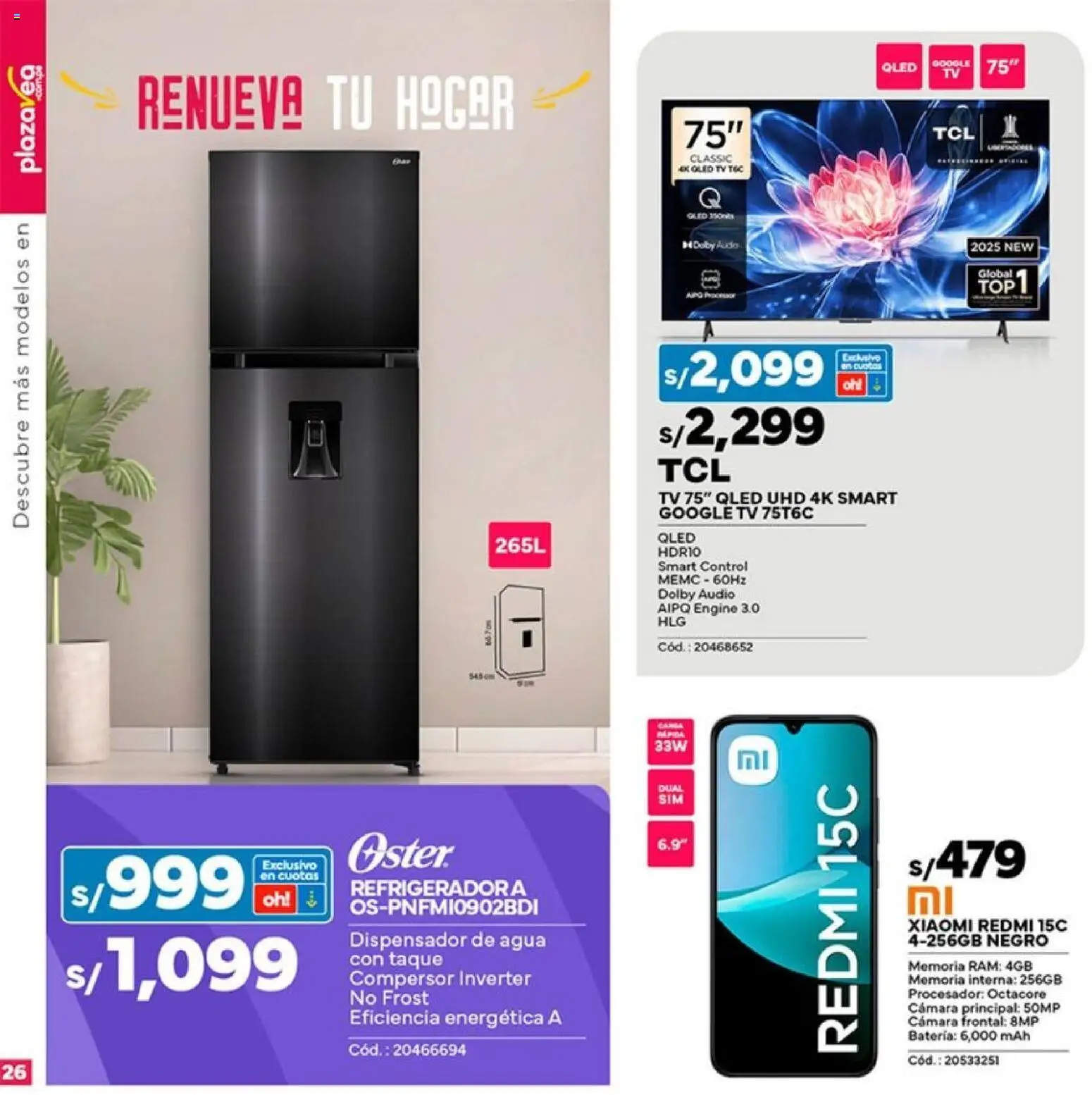 Catálogo Plaza Vea válido desde 21.11.2025 | Página: 26 | Productos: Batería, Audio, Cámara