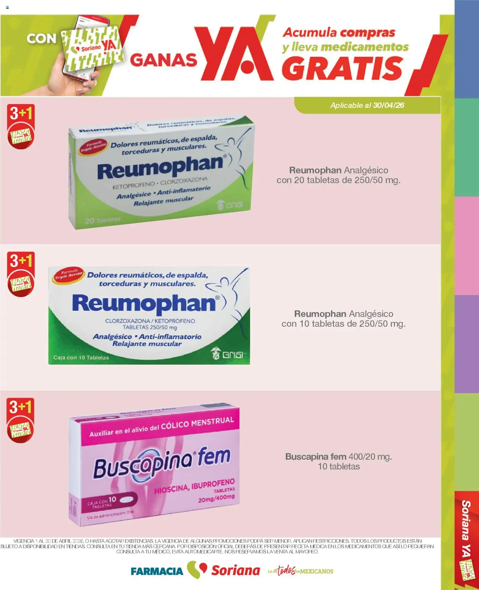 Nuevas ofertas de Soriana válidas en toda la República Mexicana desde el 01.04.2026. ¡Encuentra las mejores ofertas en Soriana Folleto Farmacia Soriana Abril Mercado Nacional! | Página: 3