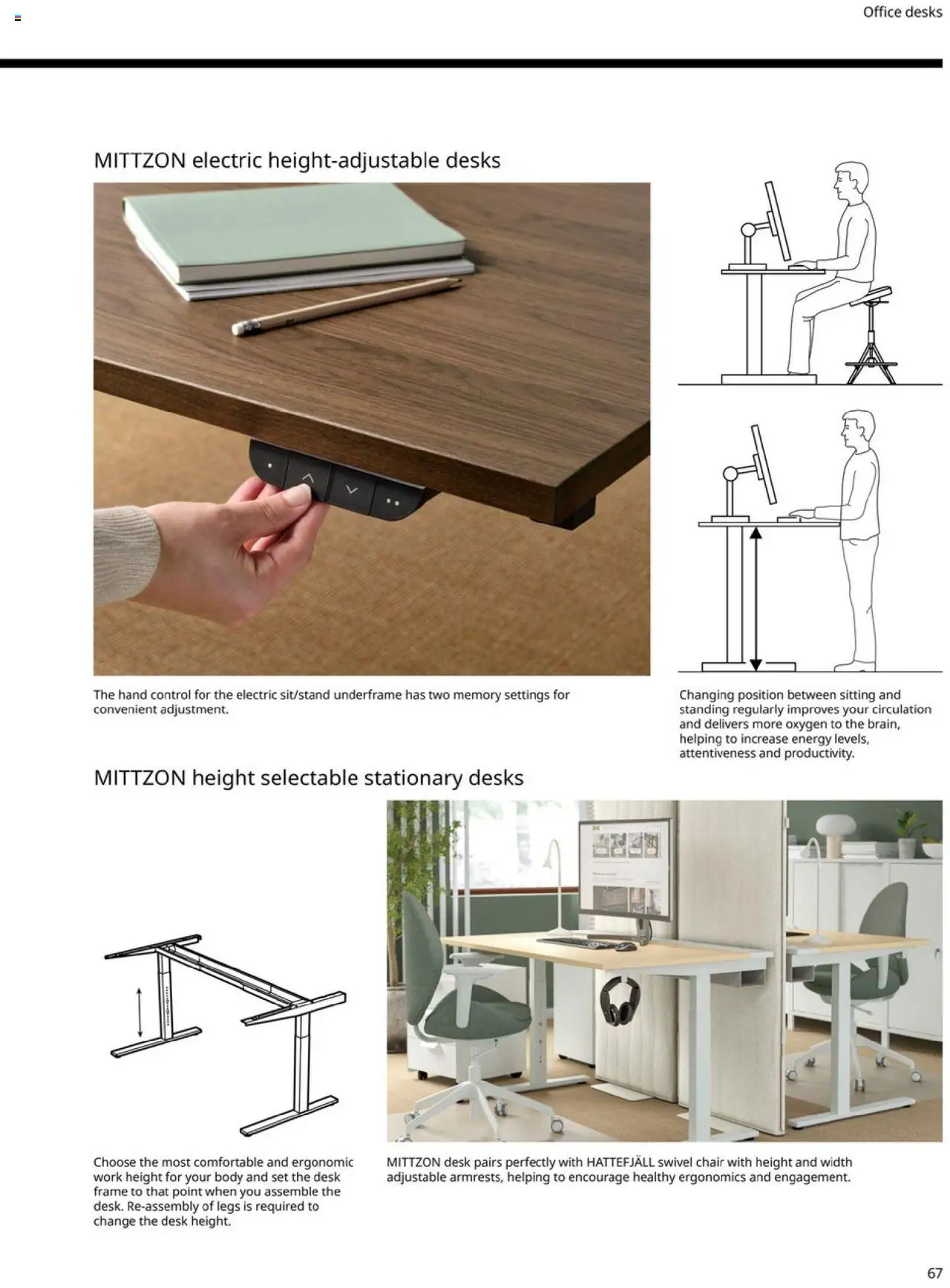 IKEA Office Brochure 2025 - valid from 01.03.2025 | Page: 67 | Products: Chair, Swivel, Desk
