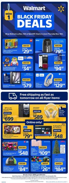 Preview of Walmart Black Friday Flyer from shop Walmart valid from 13.11.2025