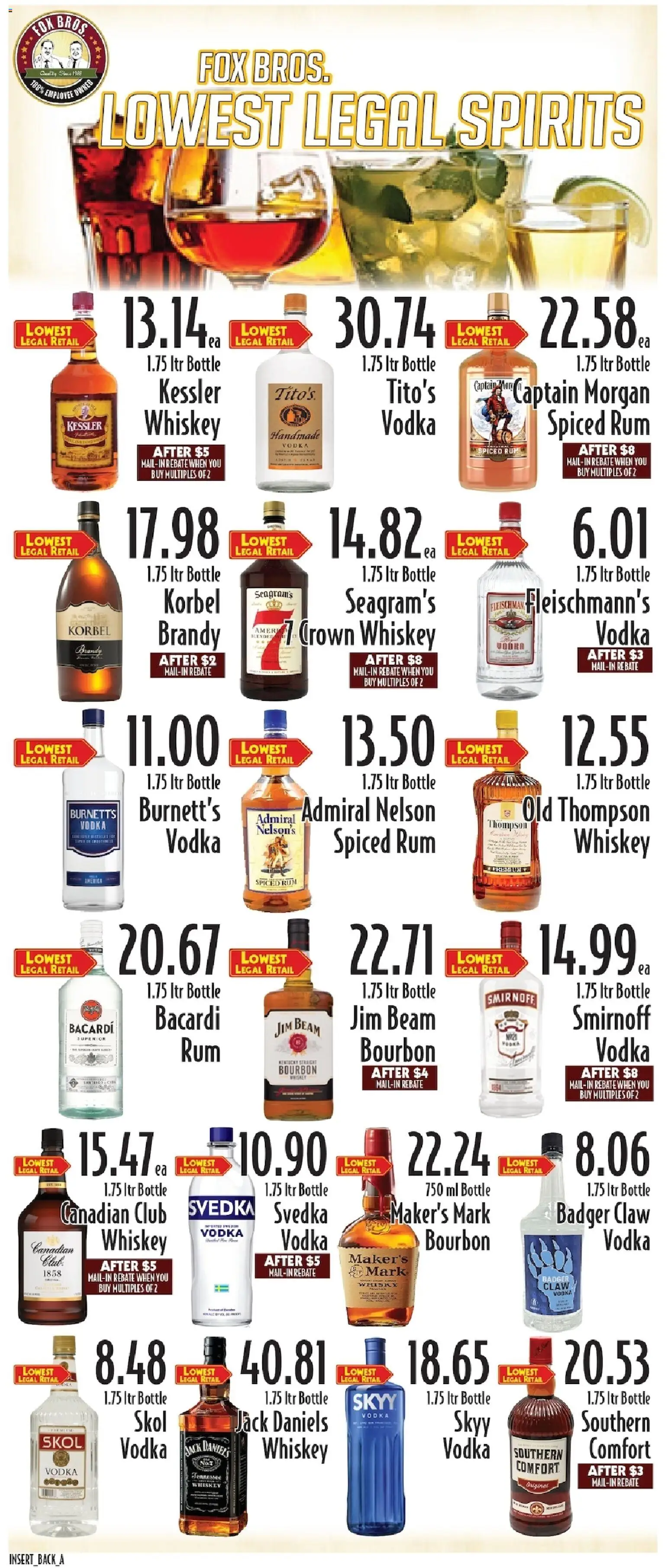 Piggly Wiggly Weekly Ad - valid from 25.03.2026 | Page: 4 | Products: Bourbon, Vodka, Whiskey