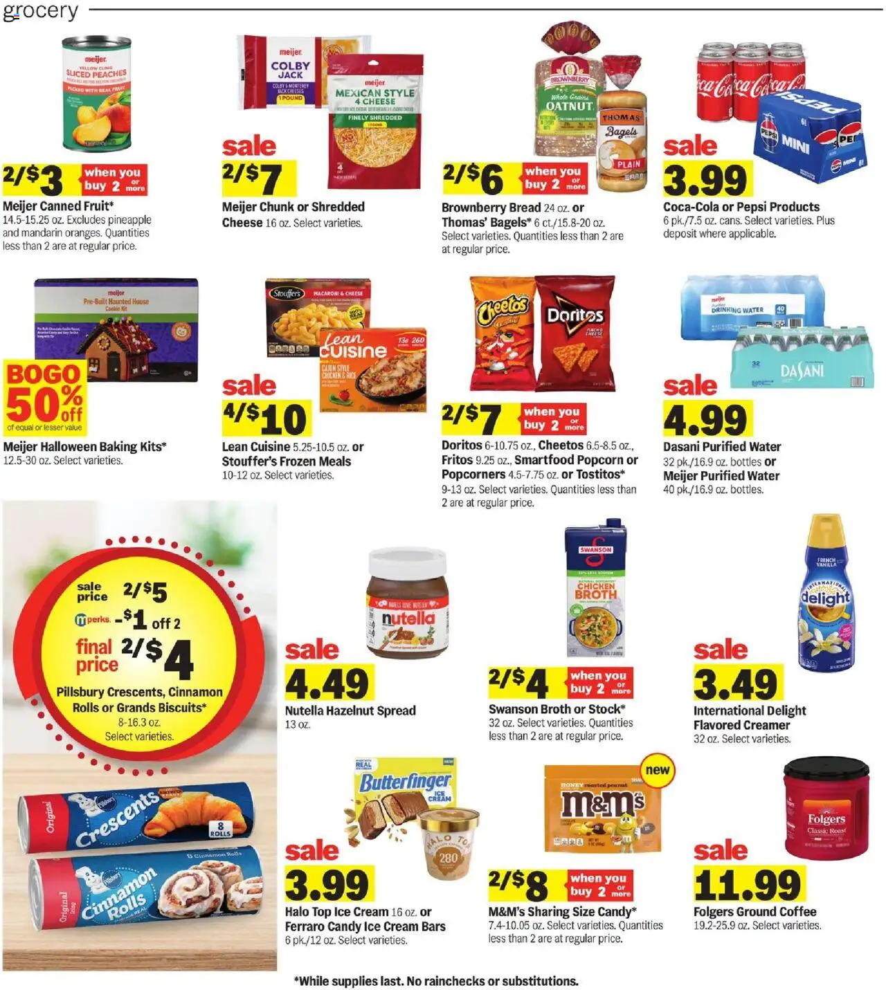 Meijer Weekly Ad - valid from 22.10.2025 | Page: 3 | Products: Peaches, Cheese, Rice, Water